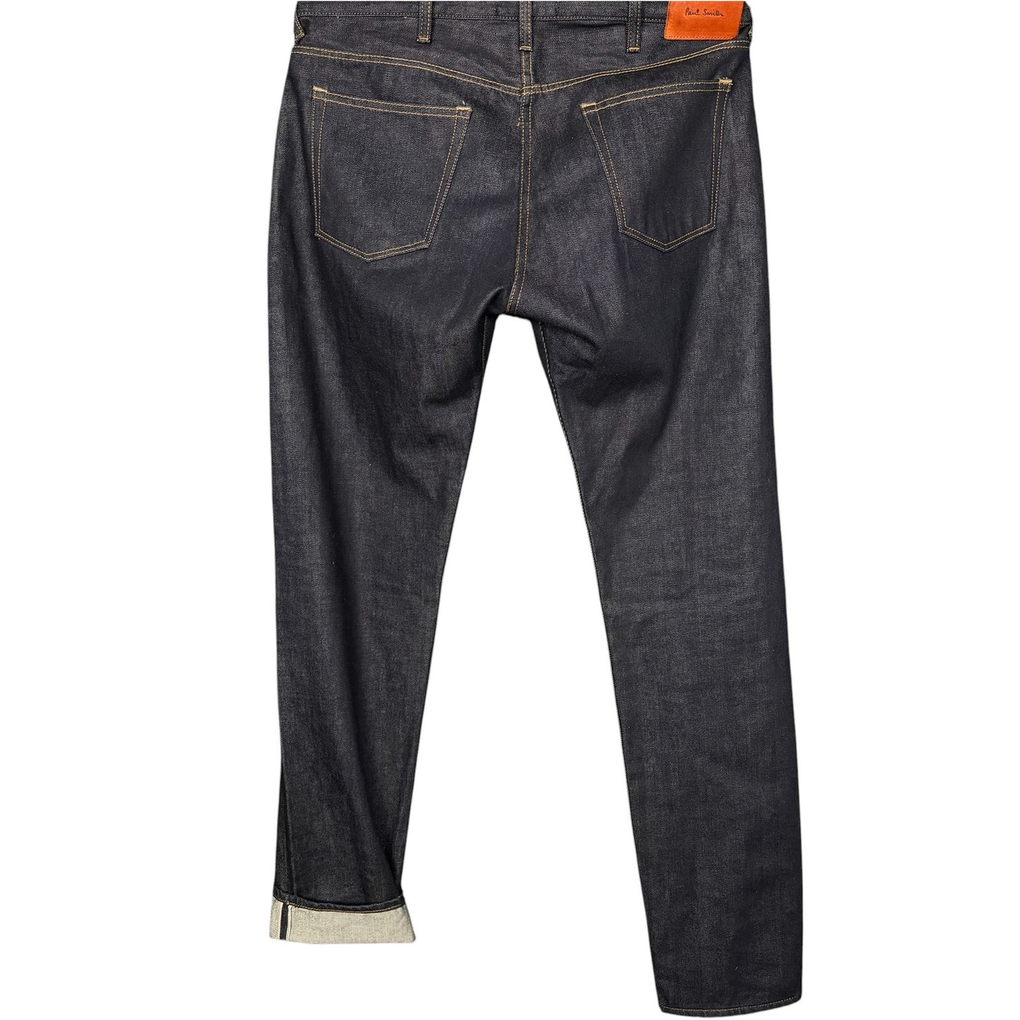 Paul Smith Jeans W36 Blue Dark Denim Slim Straight Selvedge Raw Indigo Casual