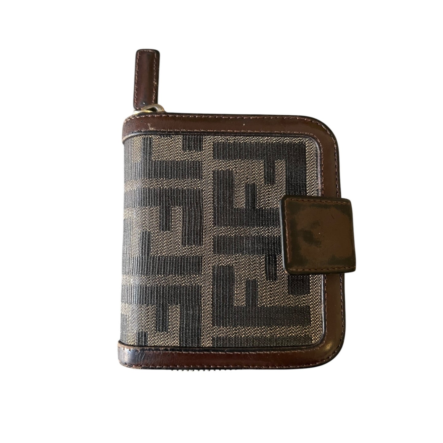 Fendi Vintage Zucca Bi-Fold Wallet Zipper Wallet - $350 Retail