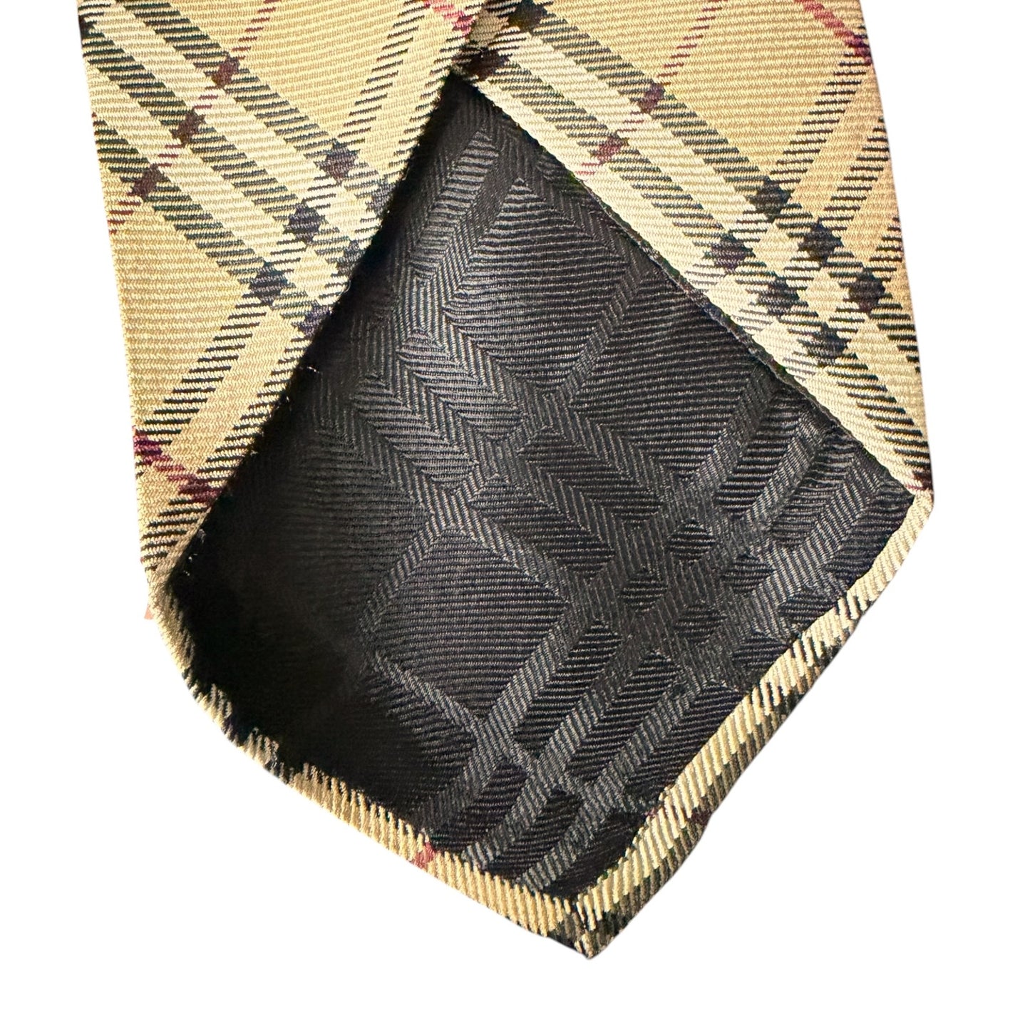 Burberry London 100% Silk Men's Necktie Nova Check Preppy Luxury Classic
