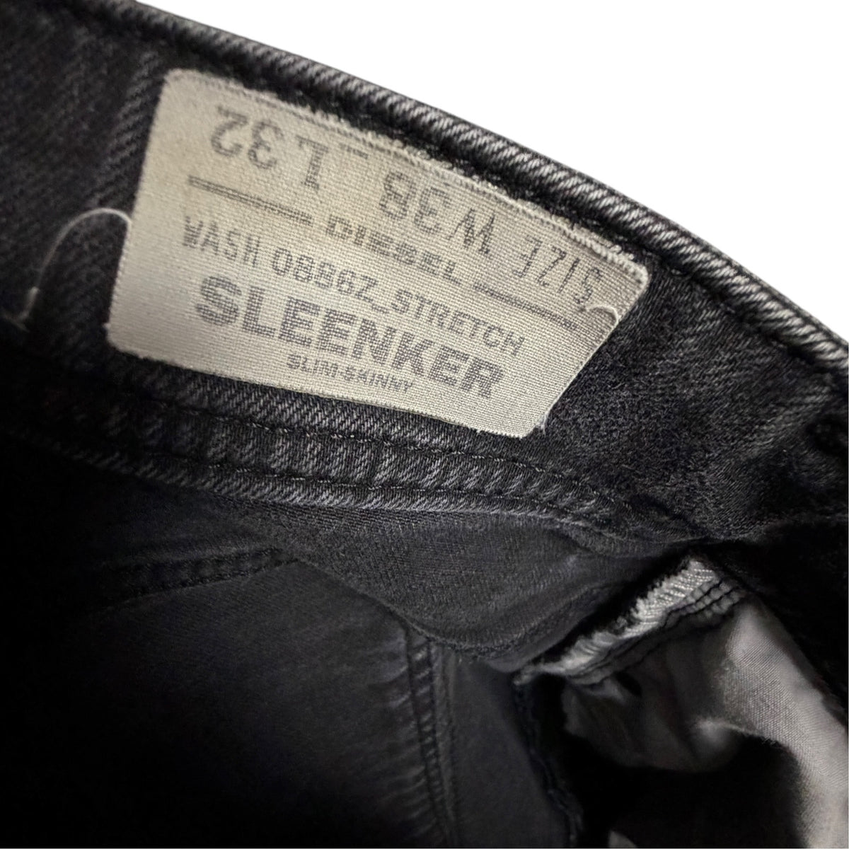 Diesel Industries Sleenker Men's 38x32 Faded Black Slim Skinny Jeans Distressed