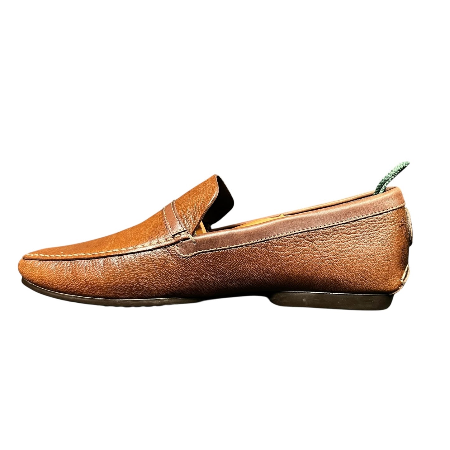 Boss Hugo Boss Brown Leather Men's Size 7 Driving Shoes Loafers Luxury Casual