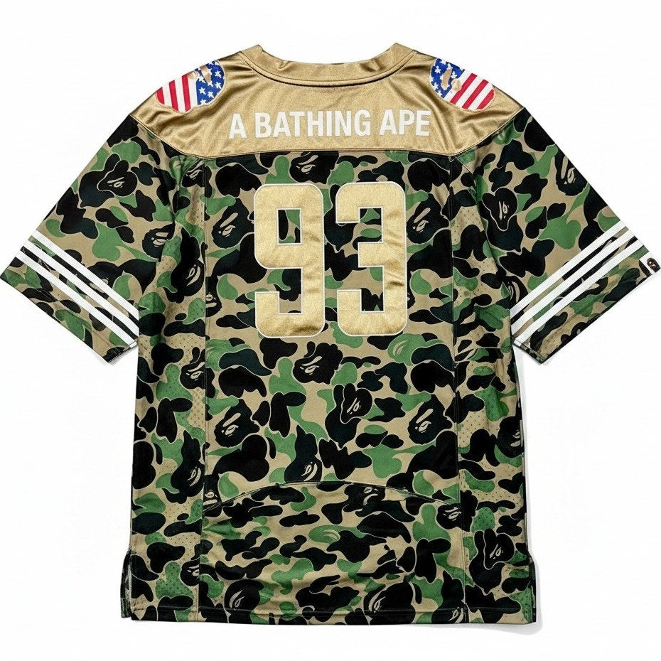 BAPE A Bathing Ape x Adidas Mens XL Camo Super Bowl Jersey Streetwear SS2019