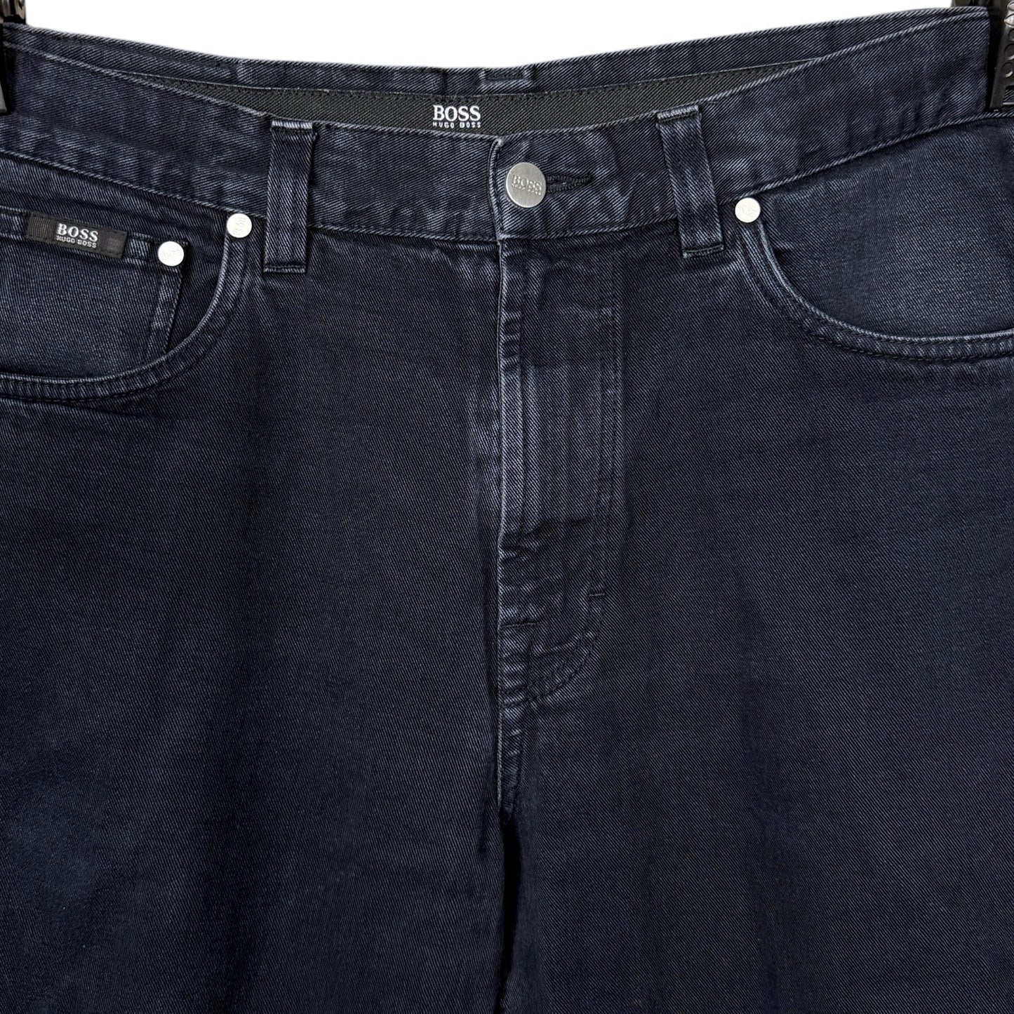 Hugo Boss Jeans Men's 36x30 Black Midnight Blue Hue Denim Alabama Zip Fly Jeans