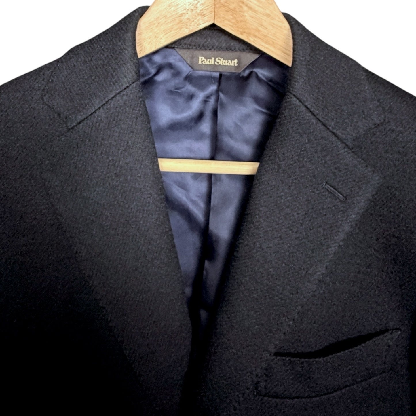 Paul Stuart Wool Cashmere Flannel Blue Sport Coat Blazer Size 44R $2,000 Retail