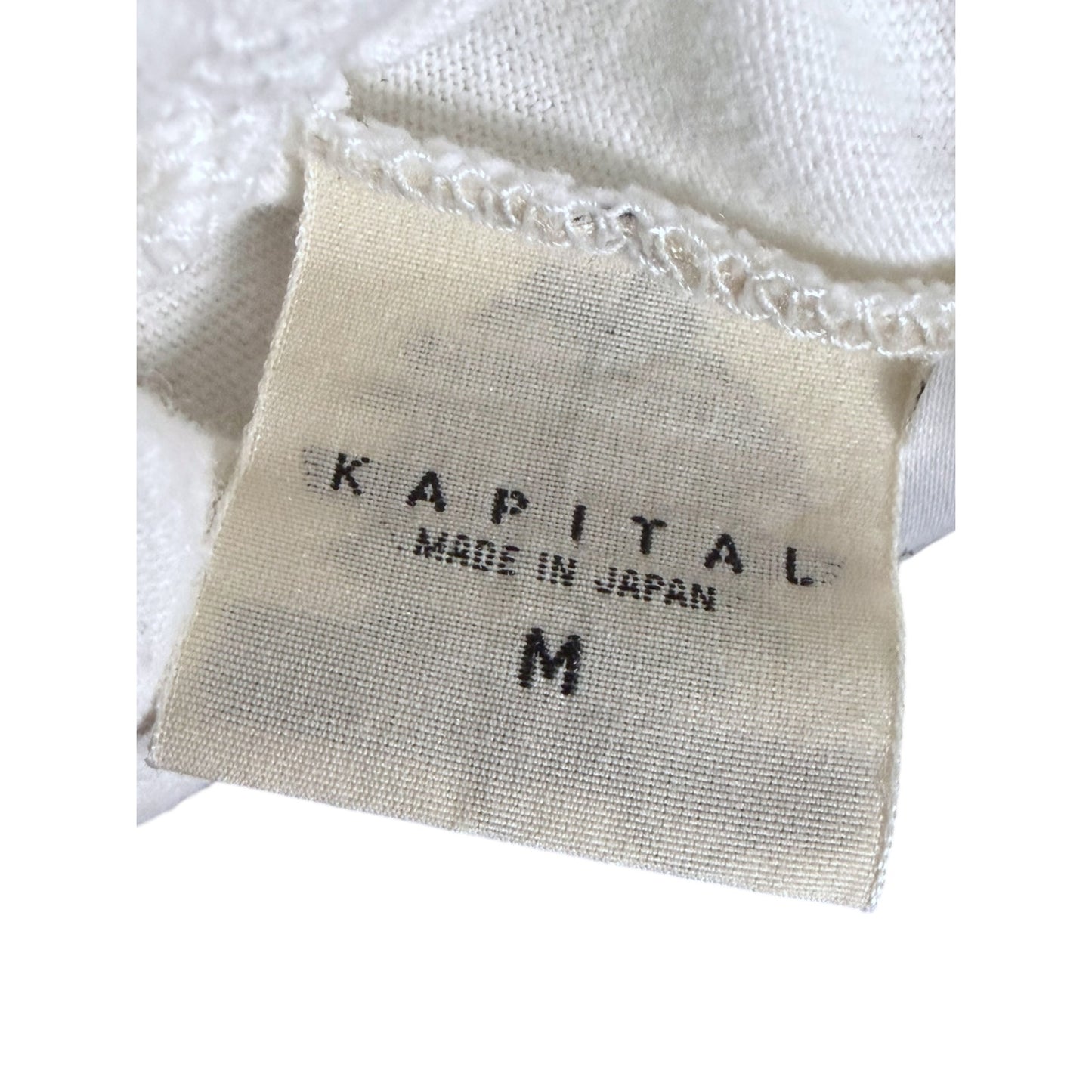Kapital Pennant Flags Men's Medium White Boxy Pocket T-Shirt Japan Streetwear