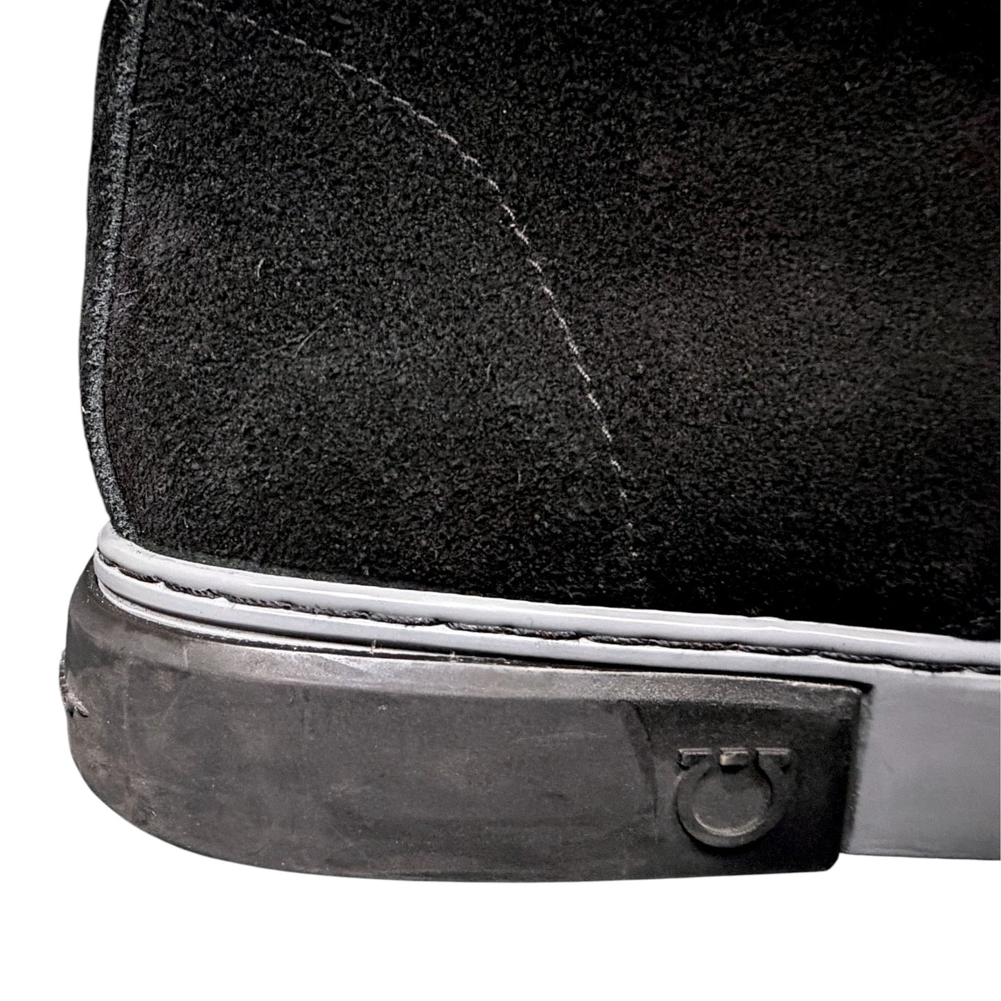 Salvatore Ferragamo Black Suede Leather Chukka Boots Men's EU 42 US 9 Luxury