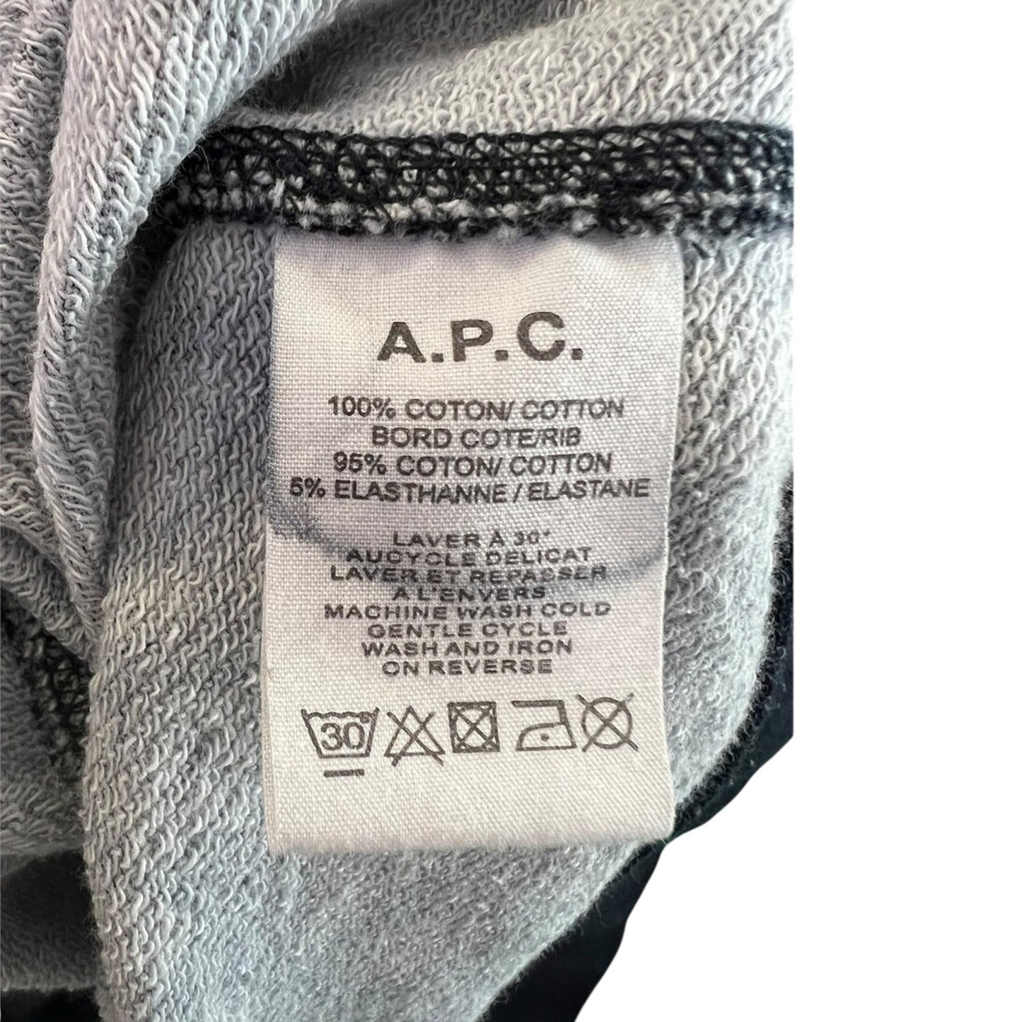 A.P.C. APC Men's XS Leopard Print Navy Blue Hoodie Sweatshirt $199 Retail Luxury