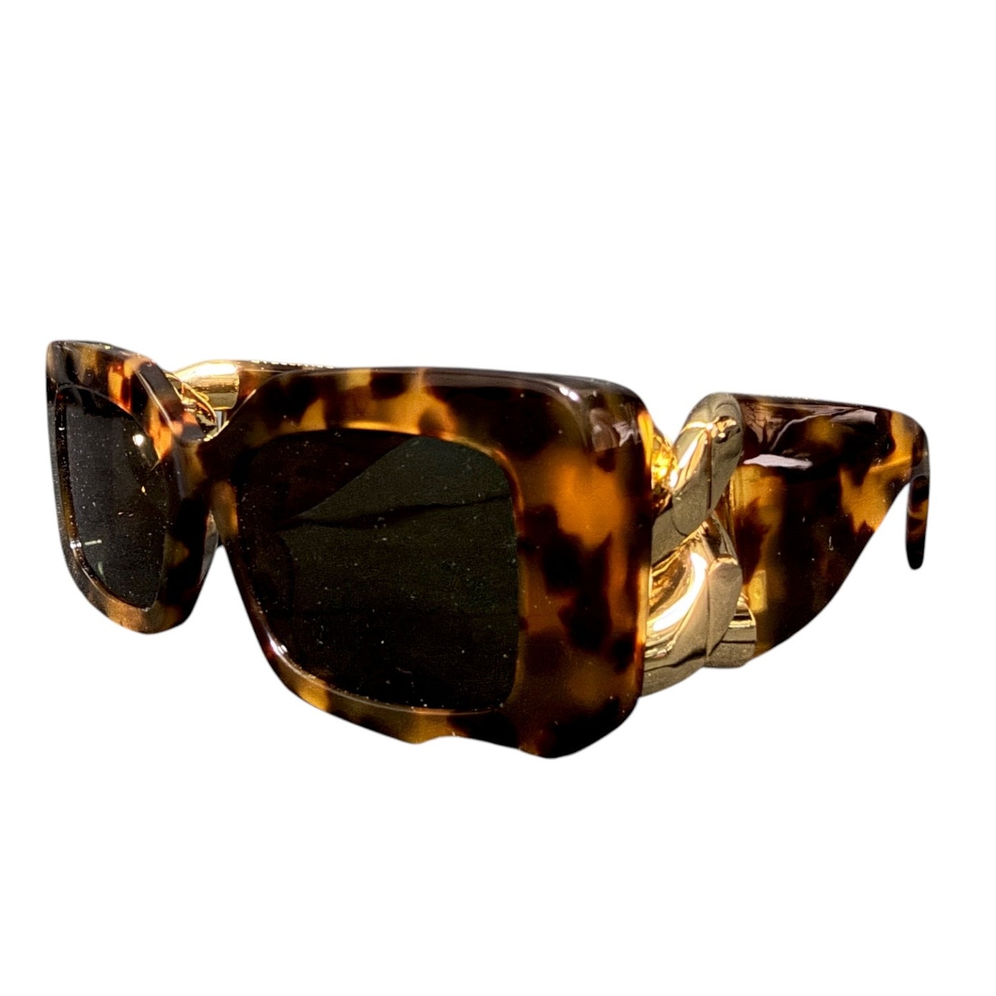 Stella McCartney Women's Brown Tortoise Shell Gold Chain 54mm Sunglasses Summer