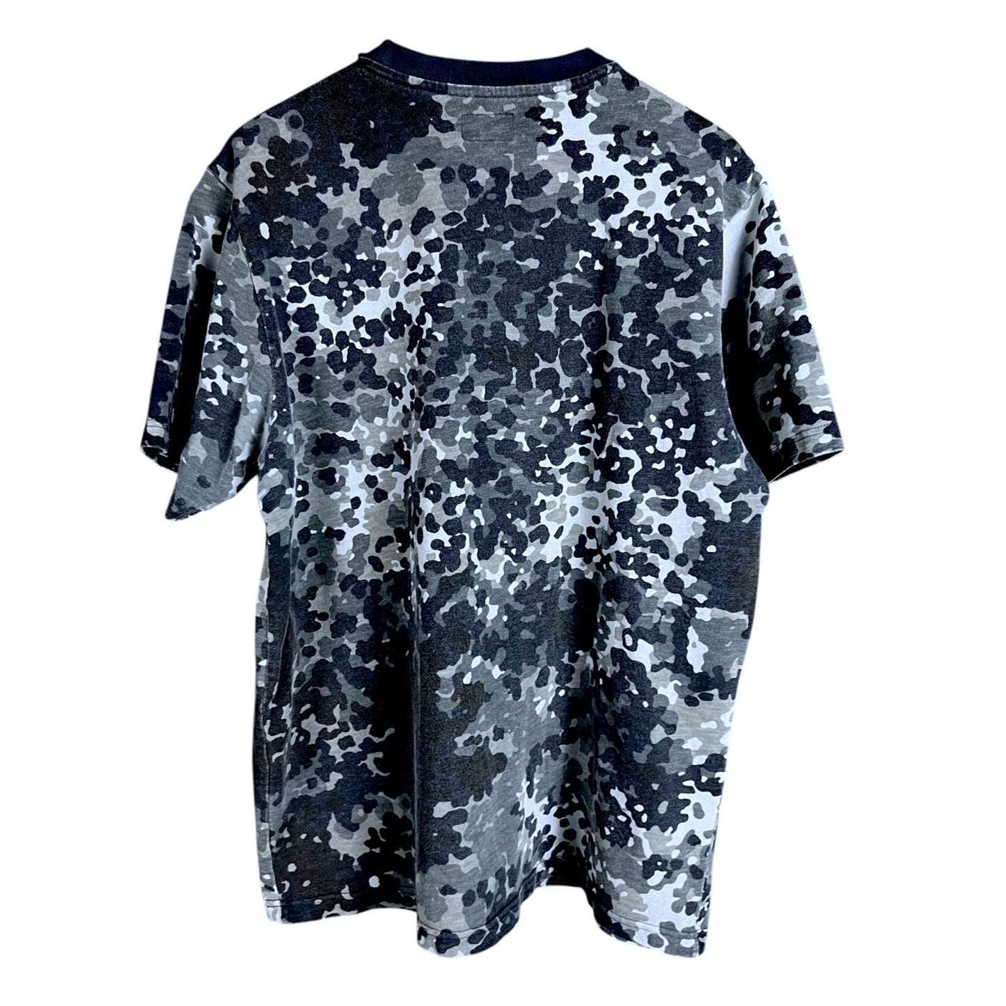 Supreme SS 2019 Blue Digi Camo Logo Tag Men's Large Ringer Pocket T-Shirt Casual