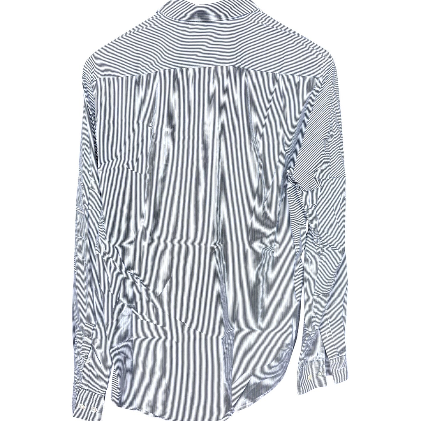 Theory Striped Button Down Dress Casual Shirt Mens Small White Blue Work Office
