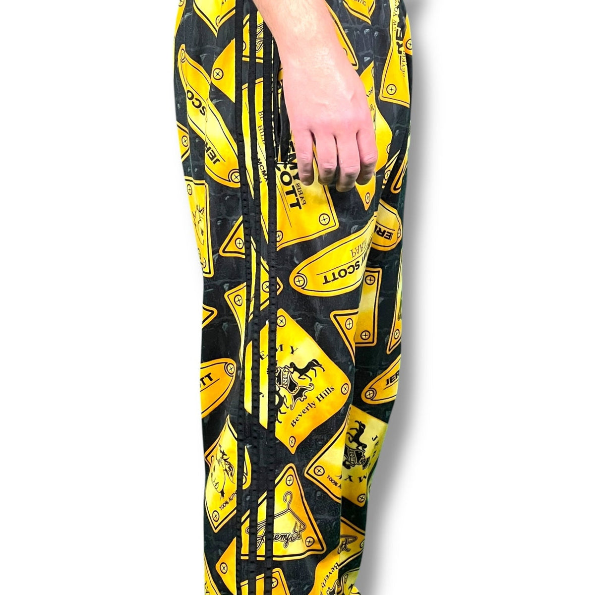 Jeremy Scott x Adidas Gold Plaque Kingsman Track Pants Men's Large $250 Retail