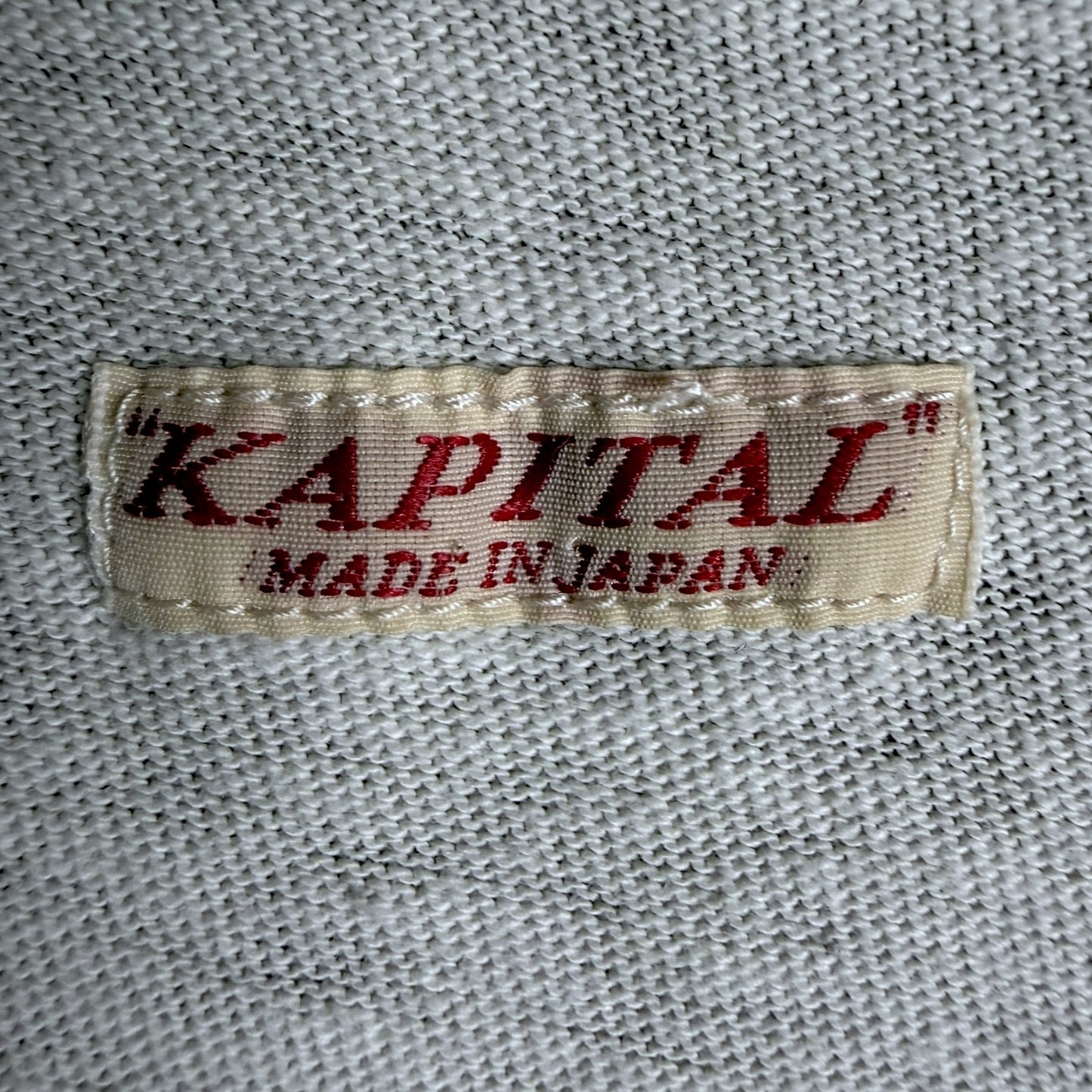 Kapital Japan Asymmetrical Pocket Natural Cotton Logo T-Shirt