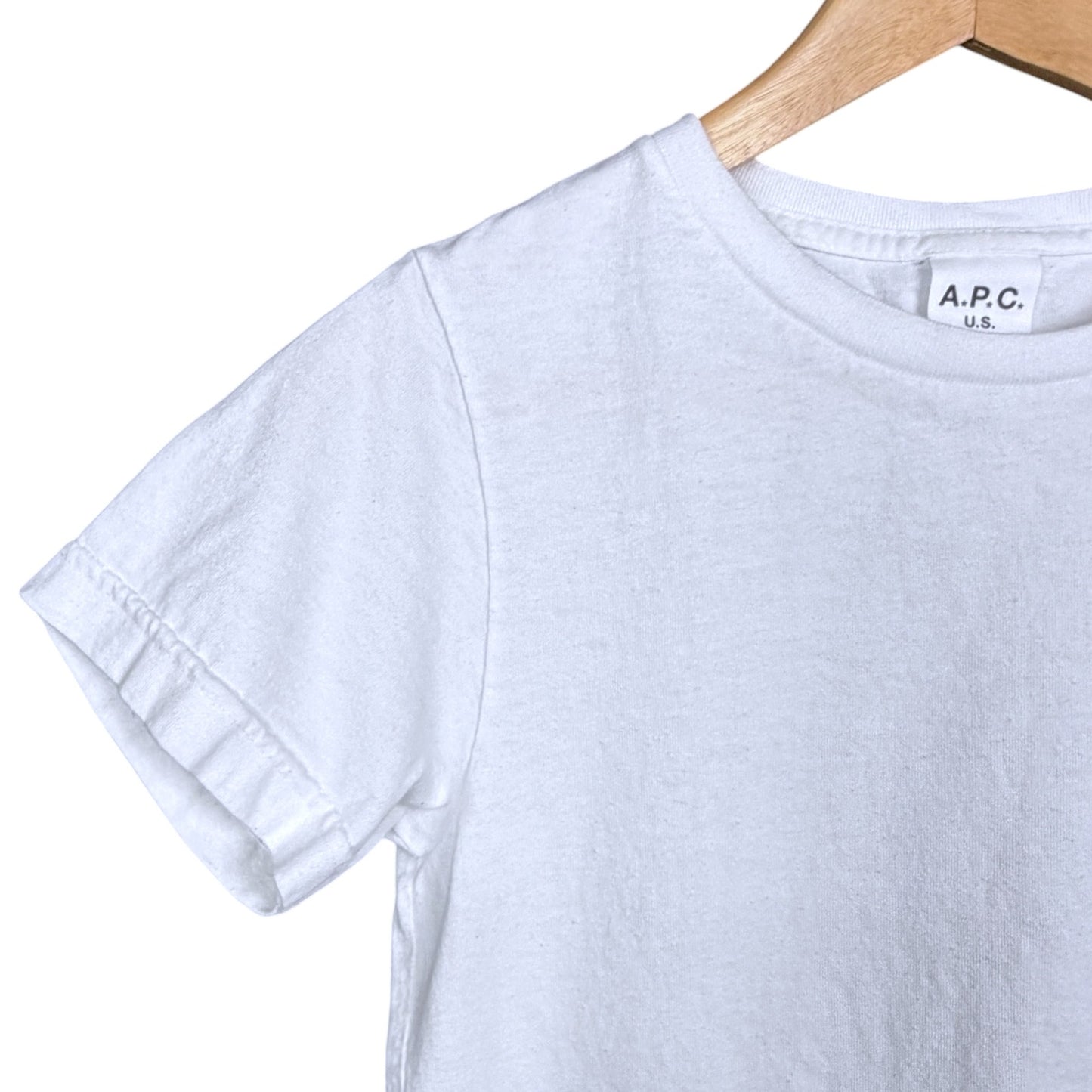 A.P.C. APC Abram Women's XS White 100% Cotton Logo T-Shirt Streetwear EUC