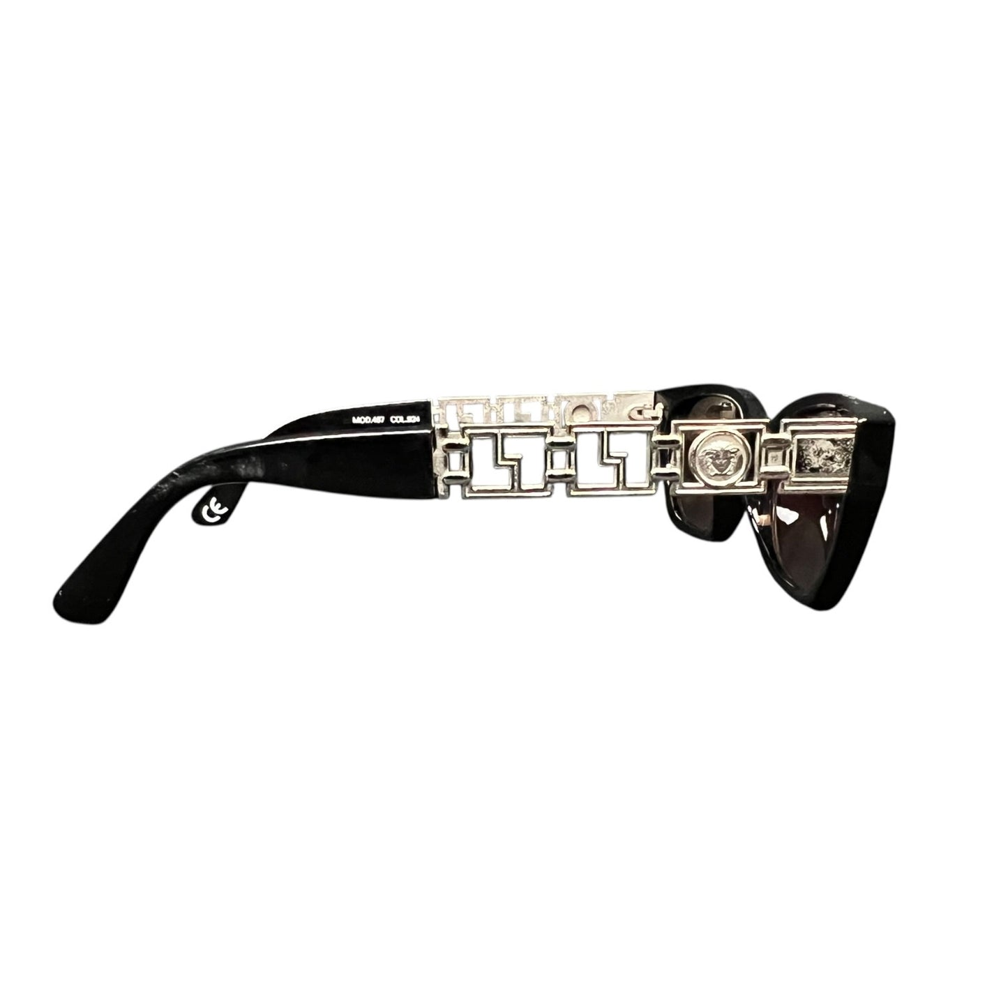 Vintage 90s Gianni Versace Model 467 Black with Silver Metal Sunglasses