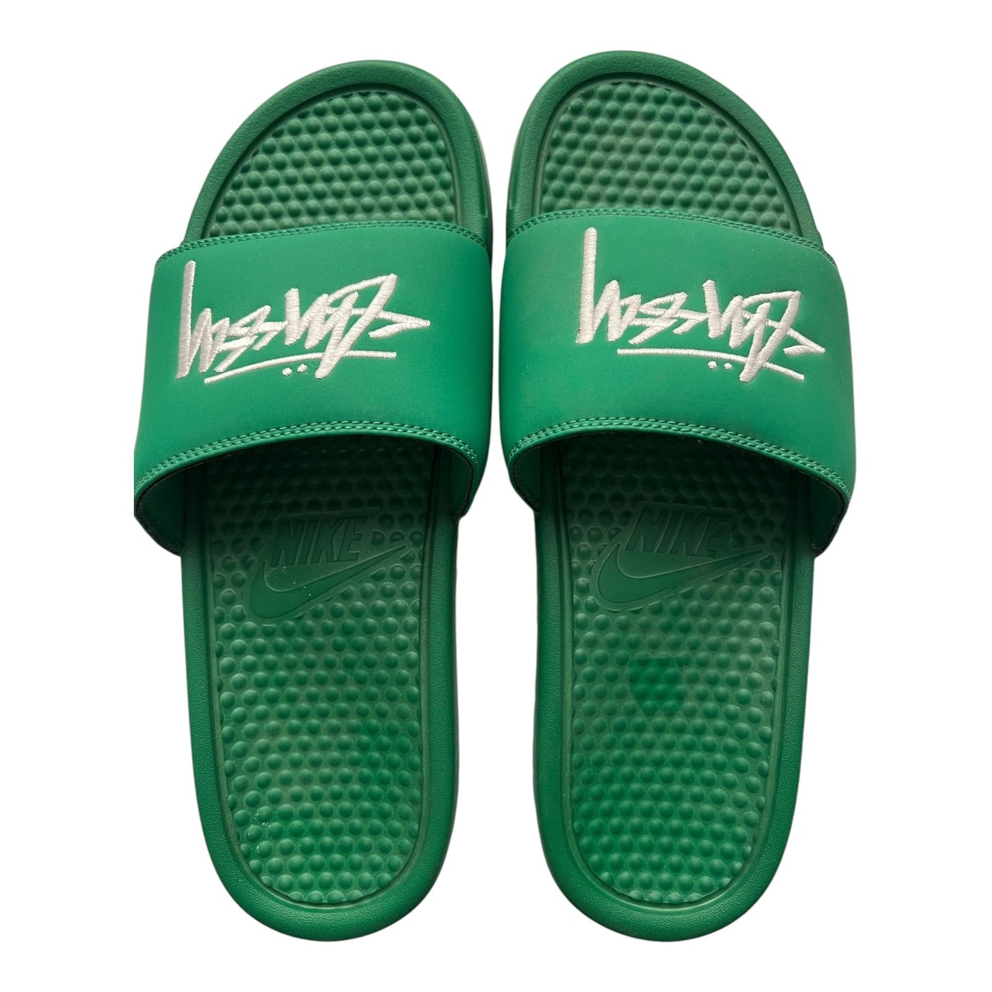 Nike x Stussy Men's Benassi Green Slides