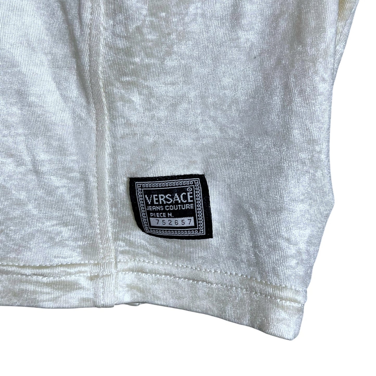 Versace Jeans Couture Womens Medium Vintage Shimmery Crop Top Shirt $200 Retail