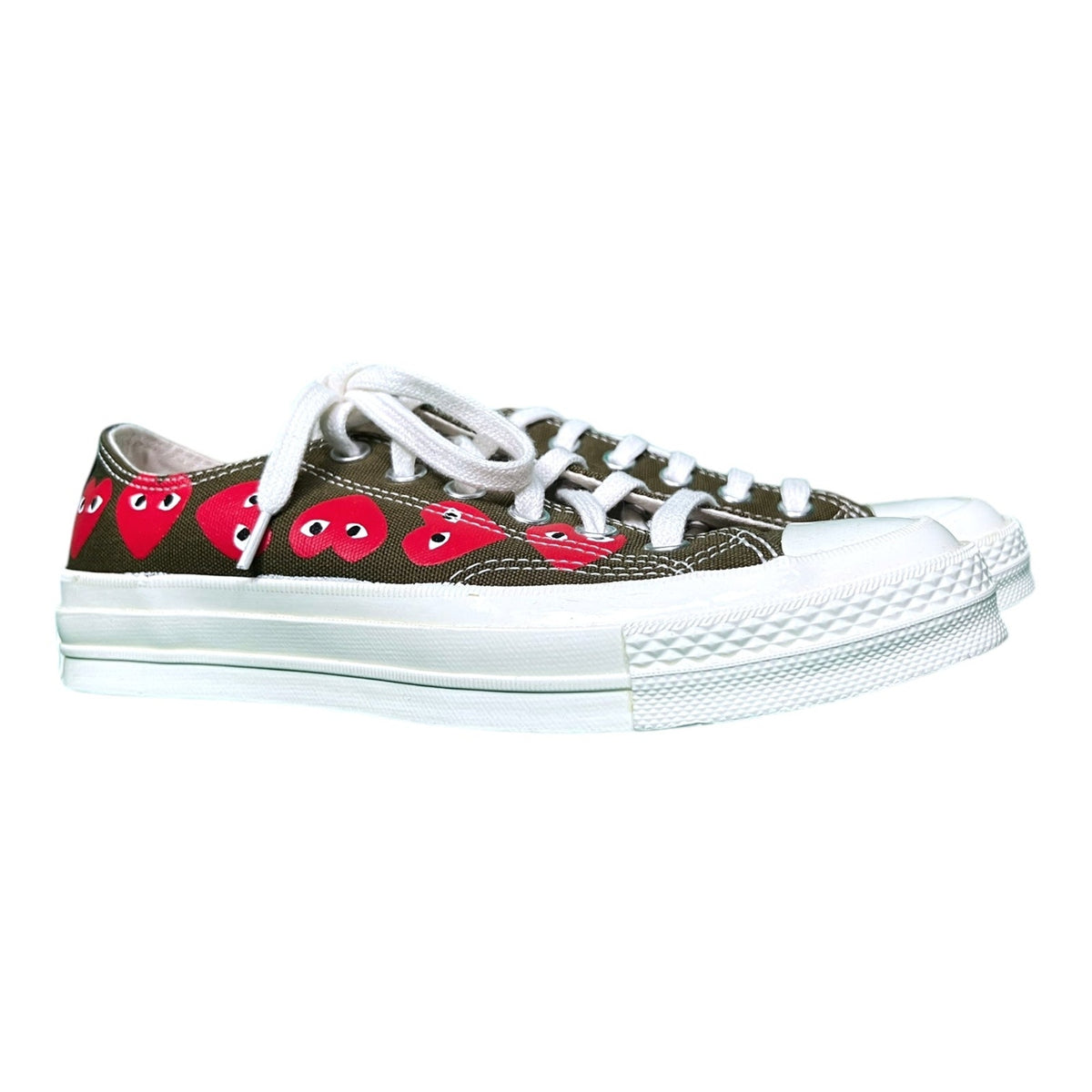 Comme des Garcons PLAY Converse Chuck 70 Low Brown Red Heart Sneakers W7 NWOB
