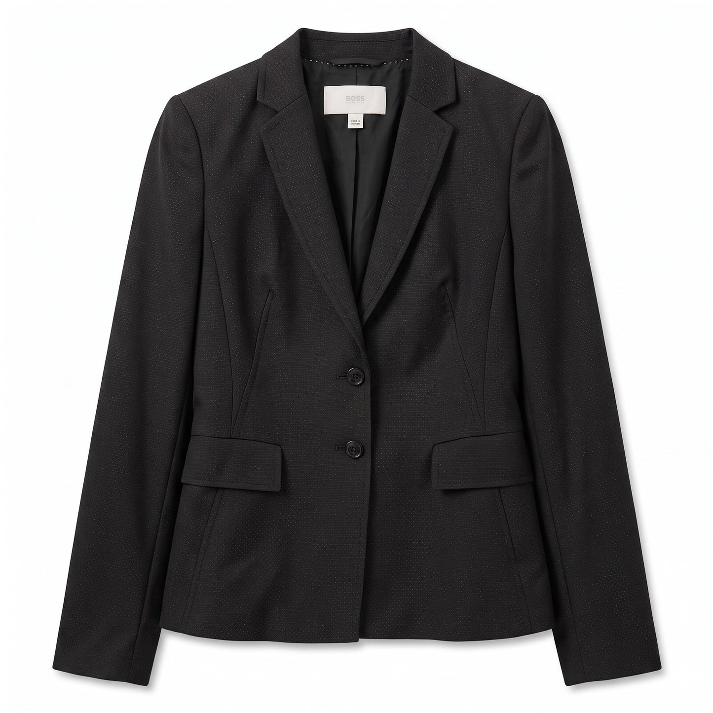 Hugo Boss Women’s XS Black Textured Tailored Blazer Jacket Size Career Office