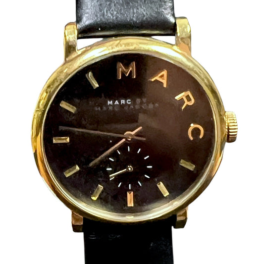 Marc by Marc Jacobs Black & Gold Logo 36mm Wristwatch - $155 Retail