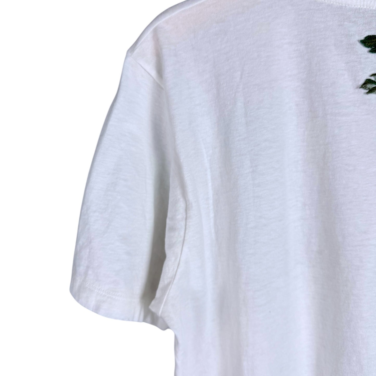 Gucci White Washed Cotton Jersey Oversize T-Shirt with Gucci Logo Distressed Neck $650 Retail