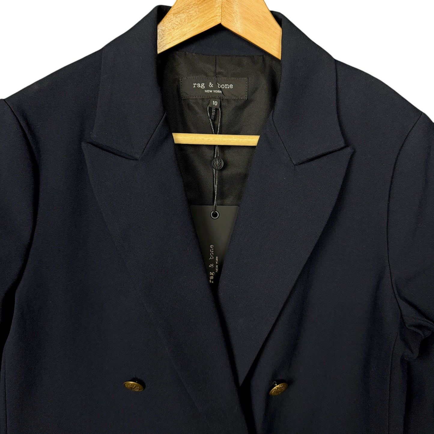 Rag & Bone Navy Blue NYX Women's 10 Double Breasted Blazer NWT $495 Office