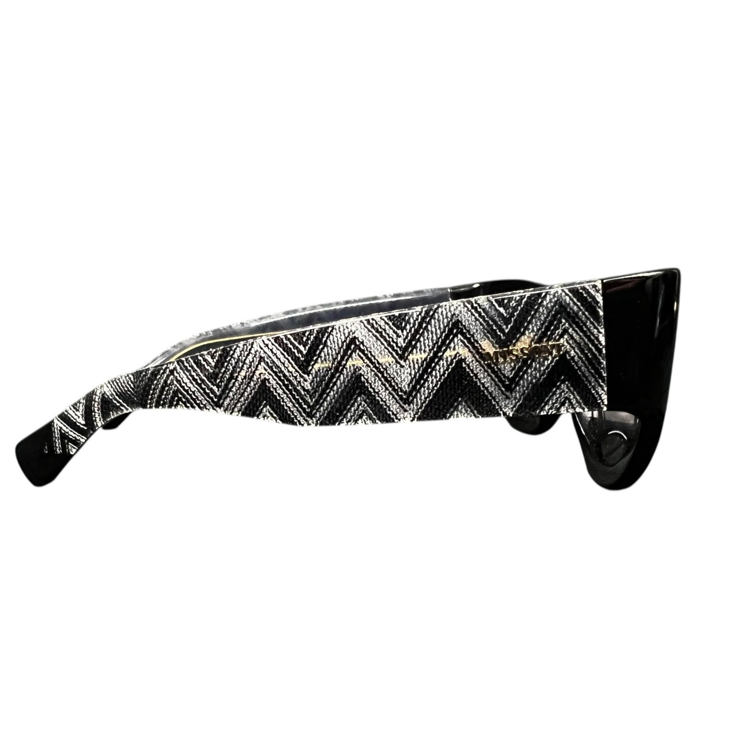 Missoni Black Sunglasses with Gray/Black Fabric Inserts