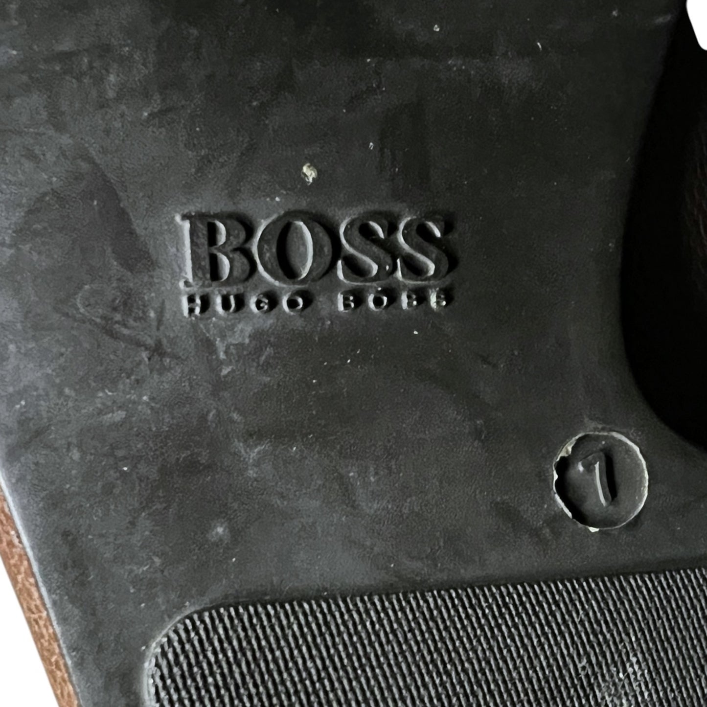 Boss Hugo Boss Brown Leather Men's Size 7 Driving Shoes Loafers Luxury Casual