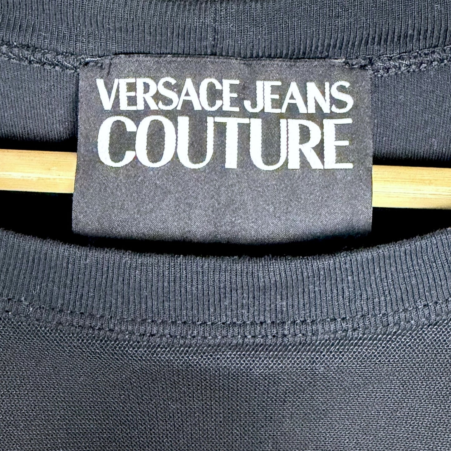 Versace Jeans Couture Women's Medium Mesh Over Tank Top Graphic T-Shirt Blouse