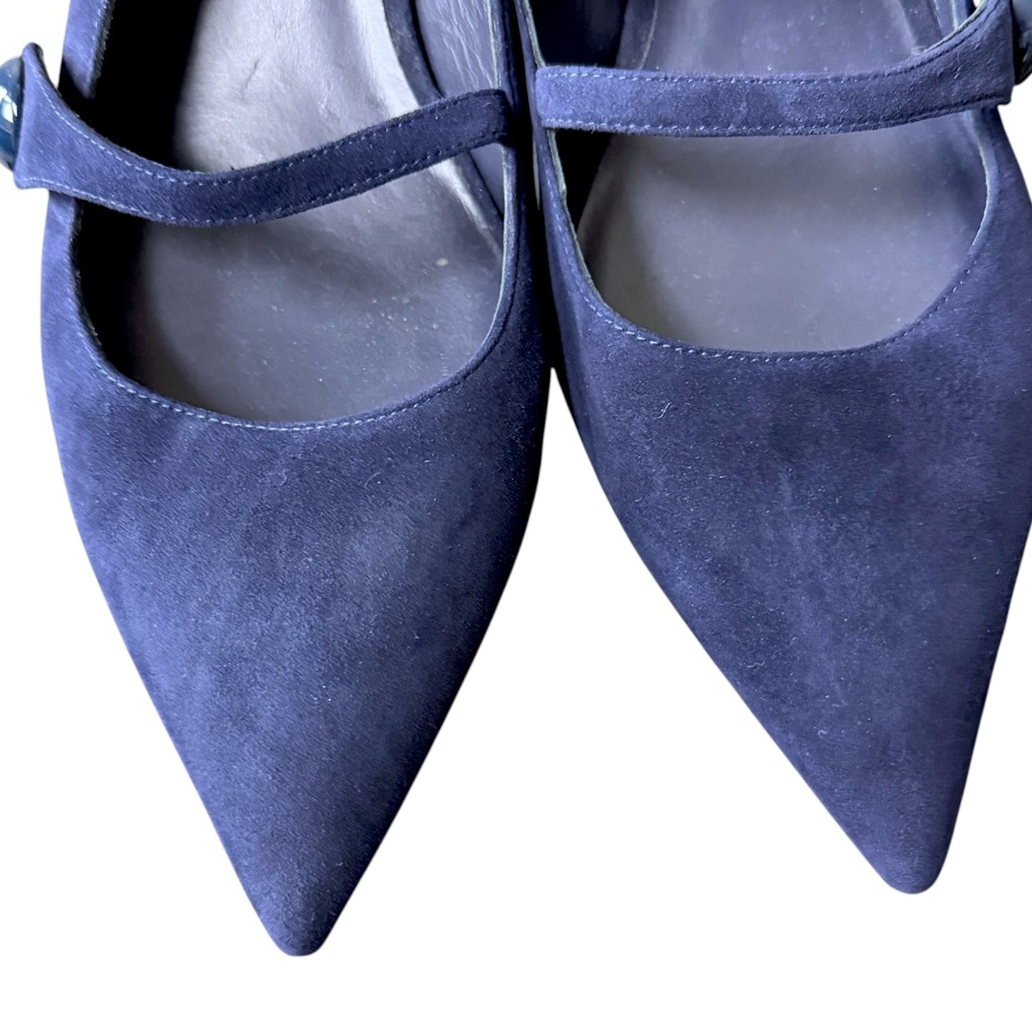 Stuart Weitzman SW Block Navy Blue Slingback Pumps Heels 10.5B New Unworn