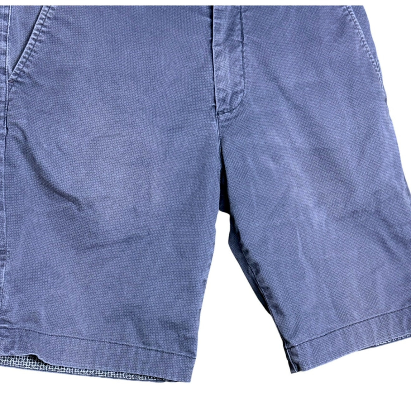Ted Baker Distressed Blue Men's 30R Patterned Chino 10" Inseam Shorts Summer