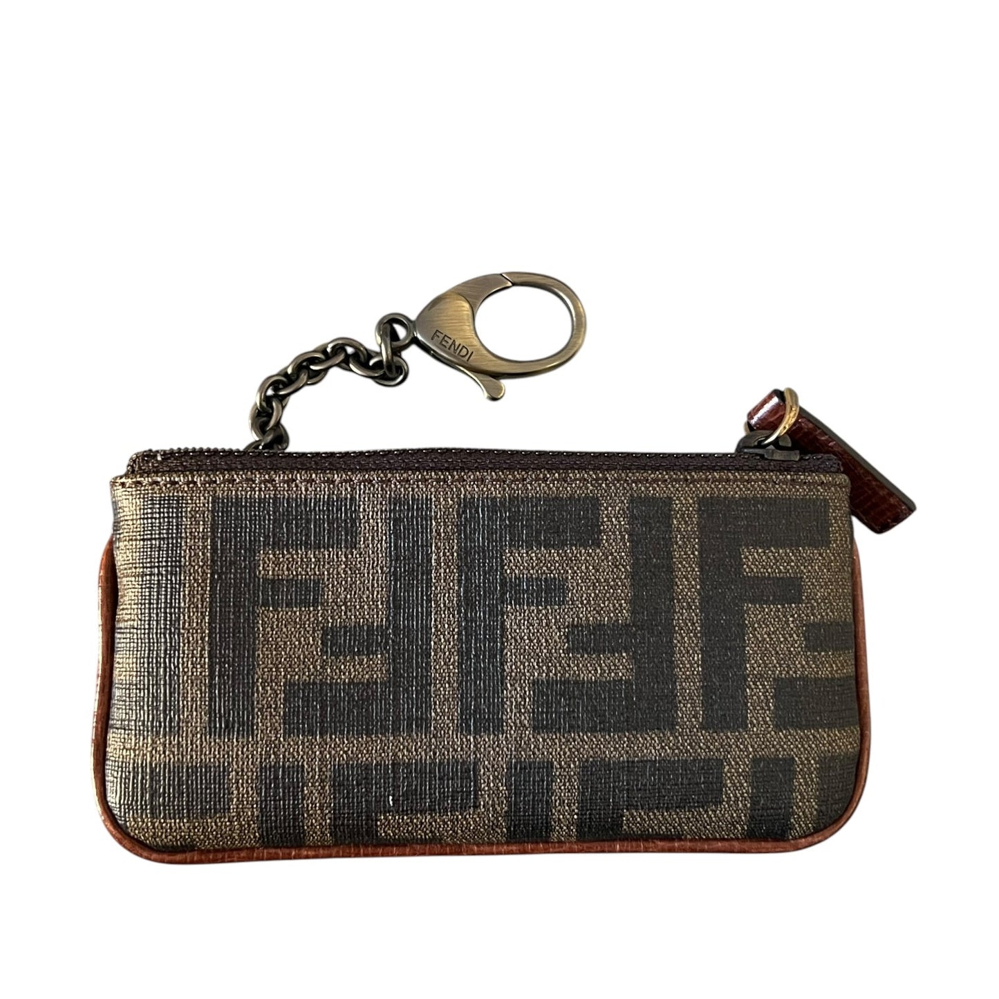 Fendi Zucca Tobacco Key Ring Coin Wallet - $450 Retail