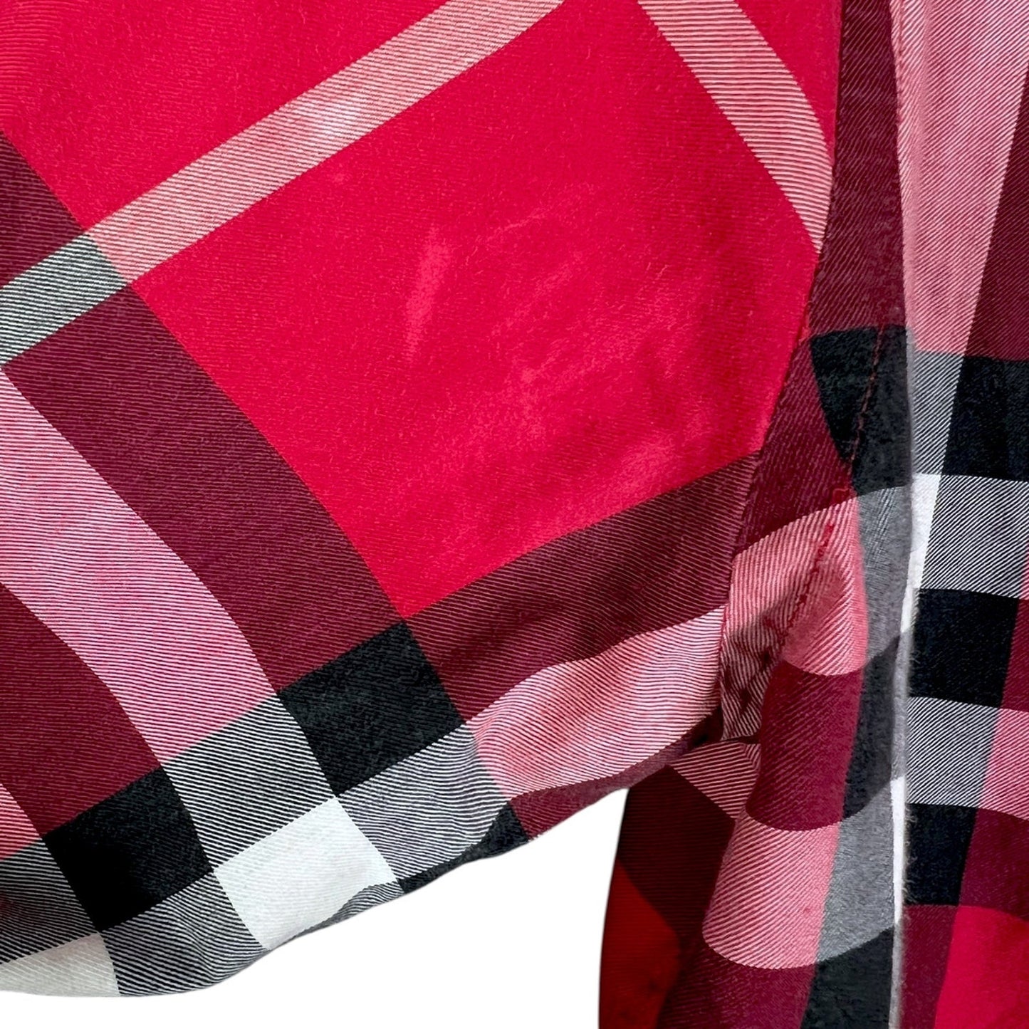 Burberry Brit Red Classic Check Print Men's Medium Button-Down Shirt Preppy Lux