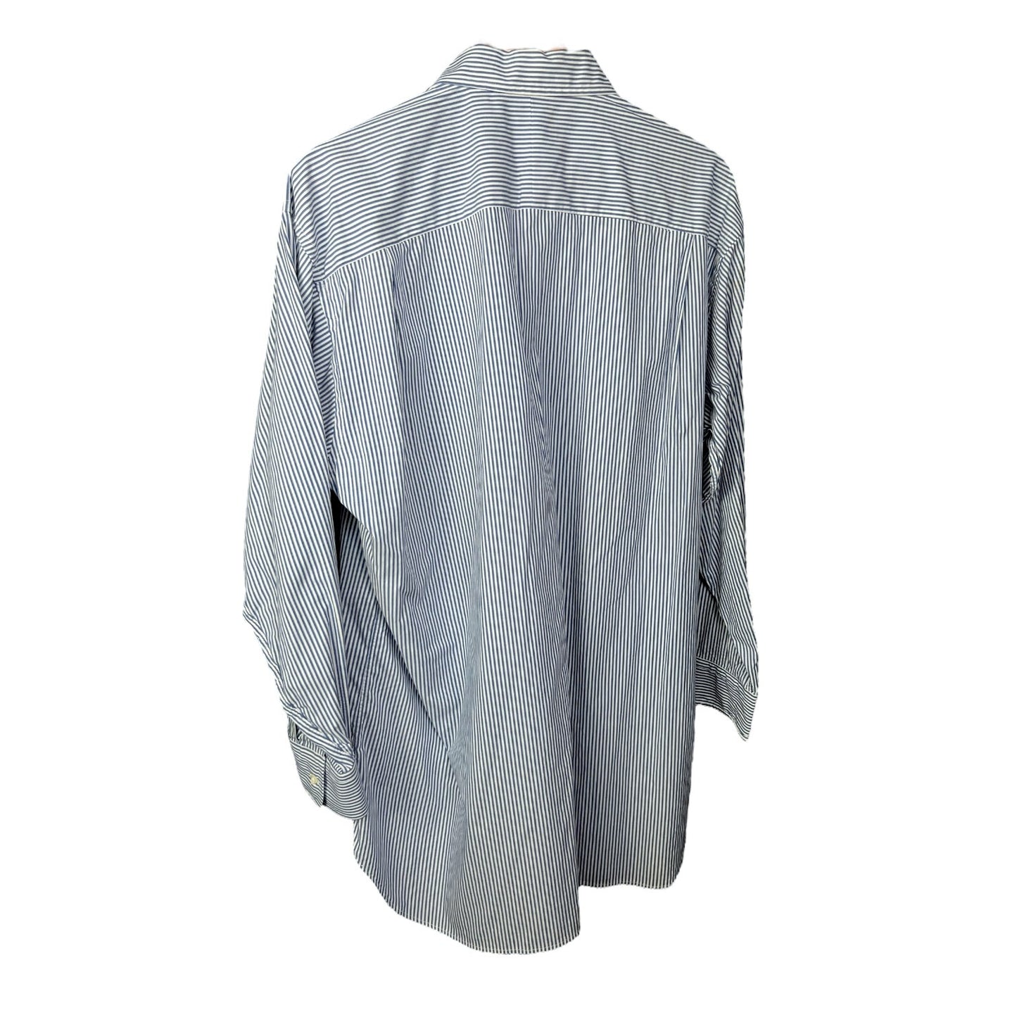 Burberry London Blue & White Striped Button-Down Dress Shirt - $690 Retail