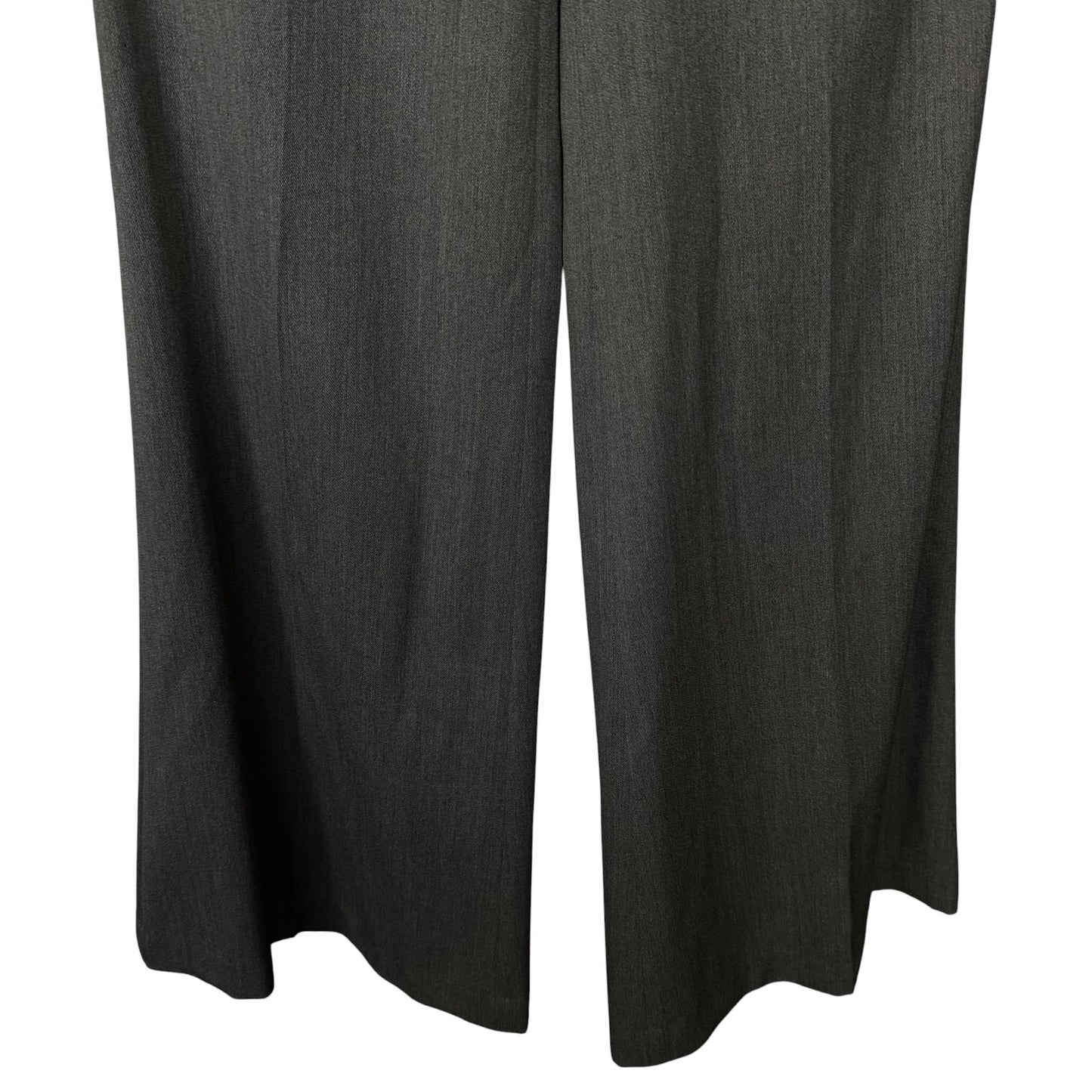 Theory Gray Wool Stretch Women's 2 Wide Leg Dress Pants Trousers Work Career