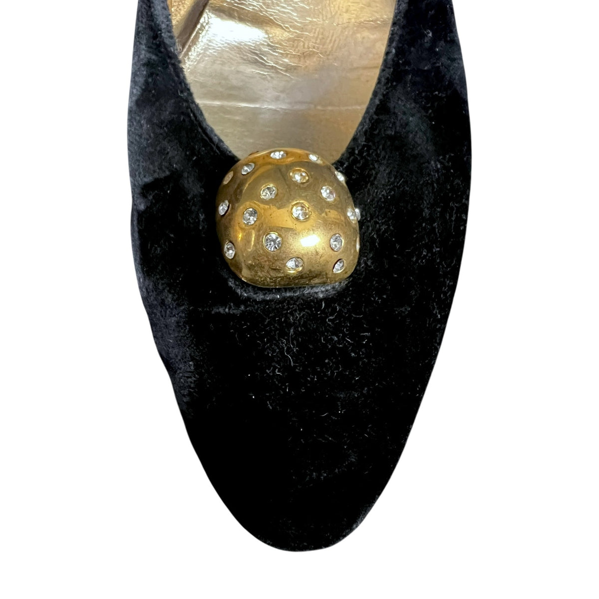 Vintage Salvatore Ferragamo Black Velvet Kitten Heel Pumps Shoes US 9 Luxury