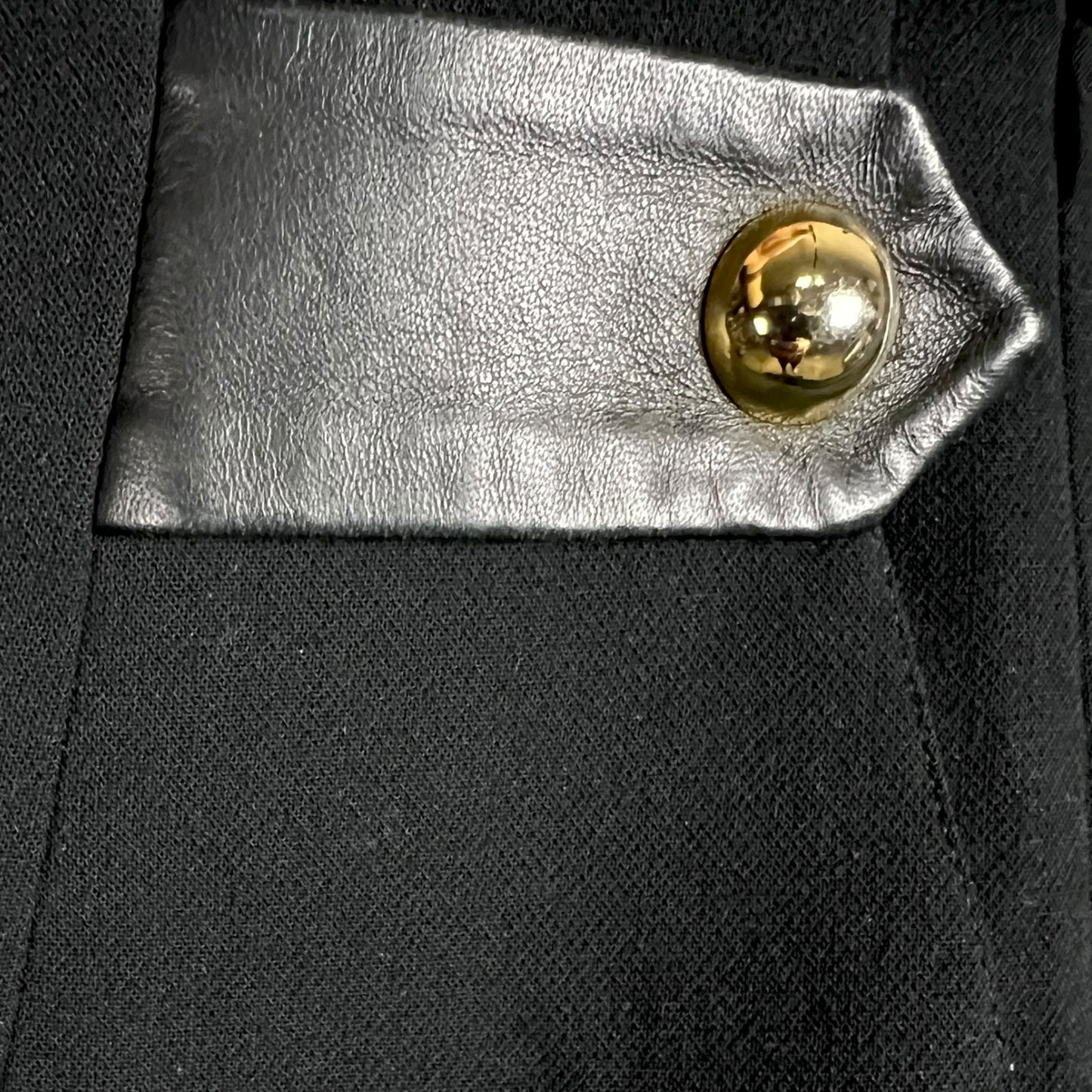 Sandro Paris Black Flared Leg Pants Trousers with Gold Button Accents