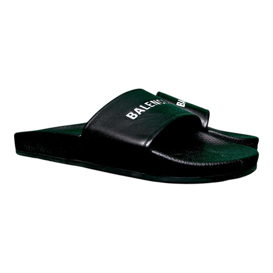 Balenciaga Classic Black Logo Slides Sandals - $395 Retail