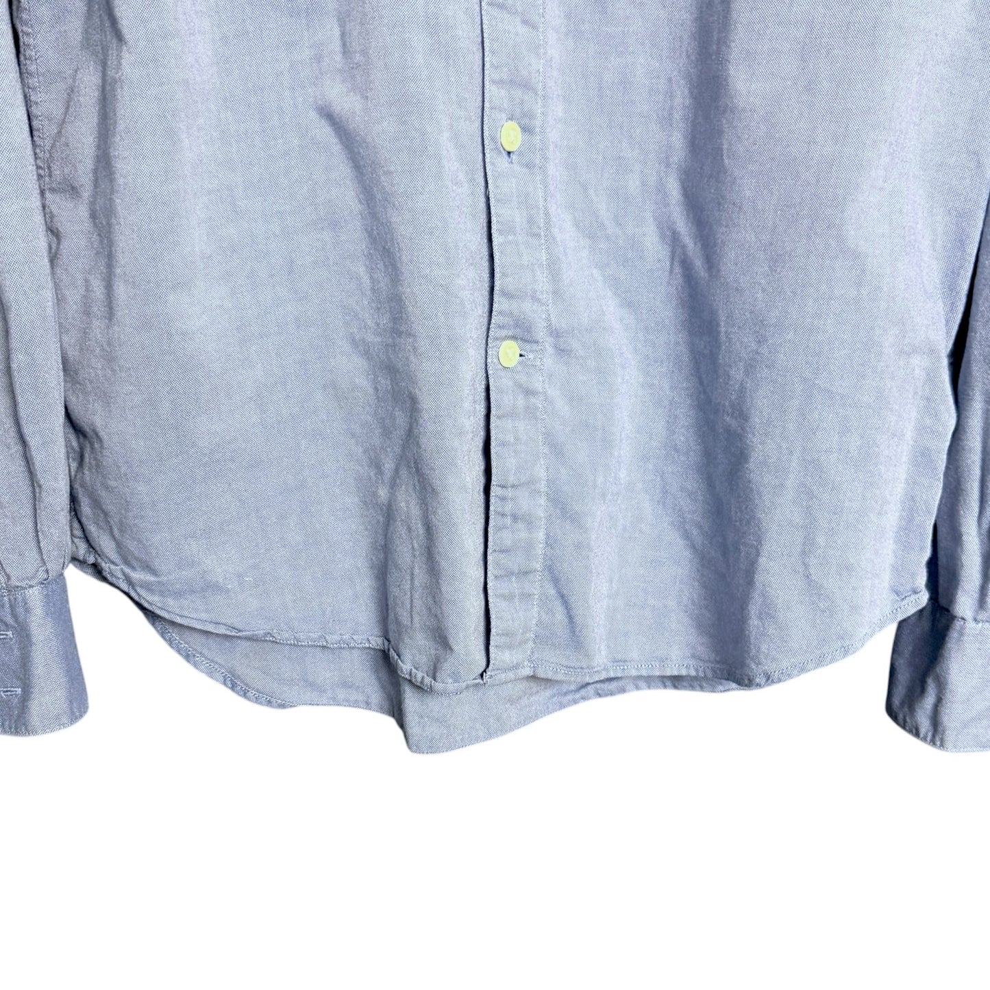 John Varvatos USA Light Blue Chambray Peace Logo Men's M Button Down Shirt