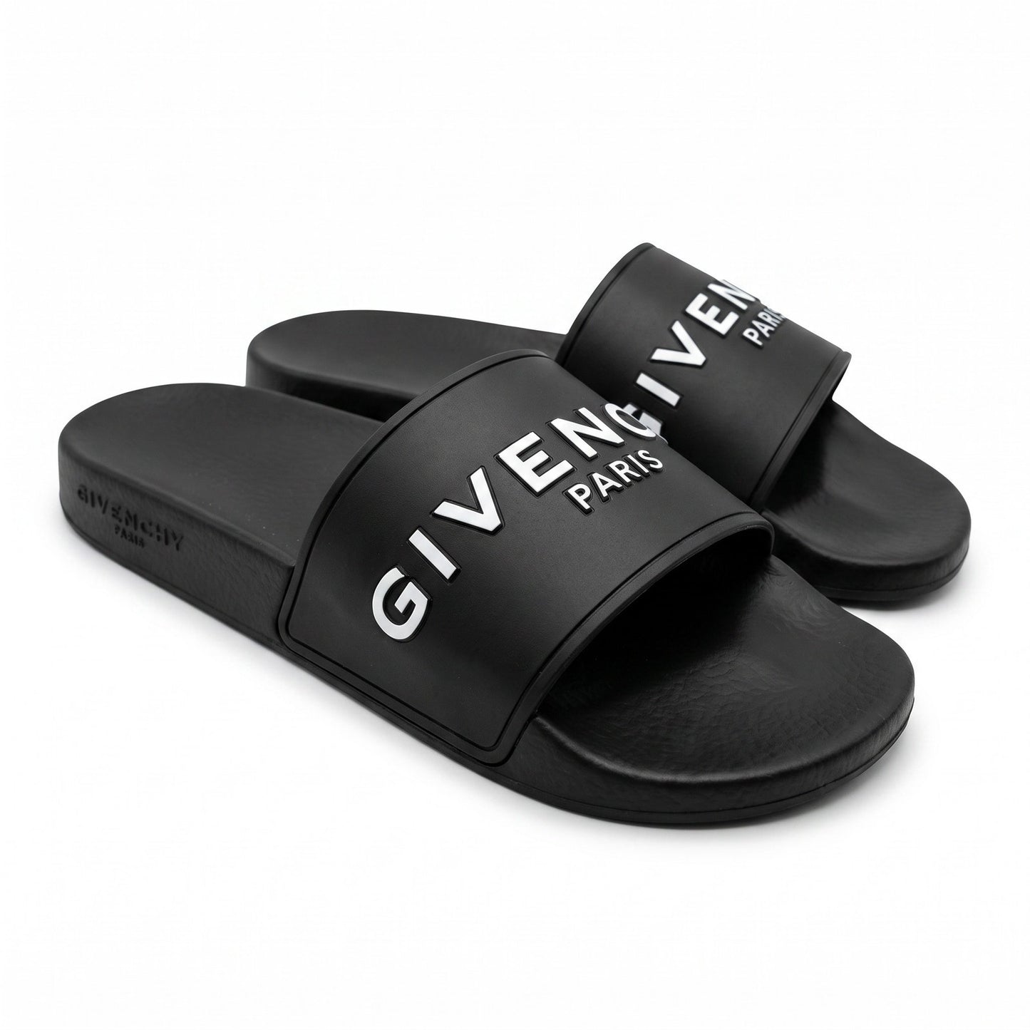 Givenchy Paris Black Rubber Slide Sandals Pool Men's US 10 EU 43 $350 Retail