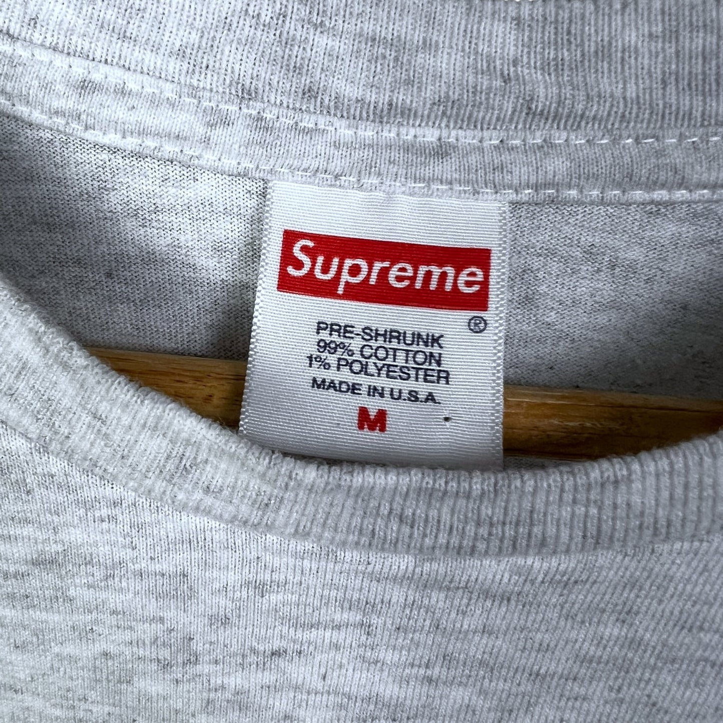 Supreme Heaven and Earth Men's Medium Heather Gray Graphic T-Shirt Streetwear