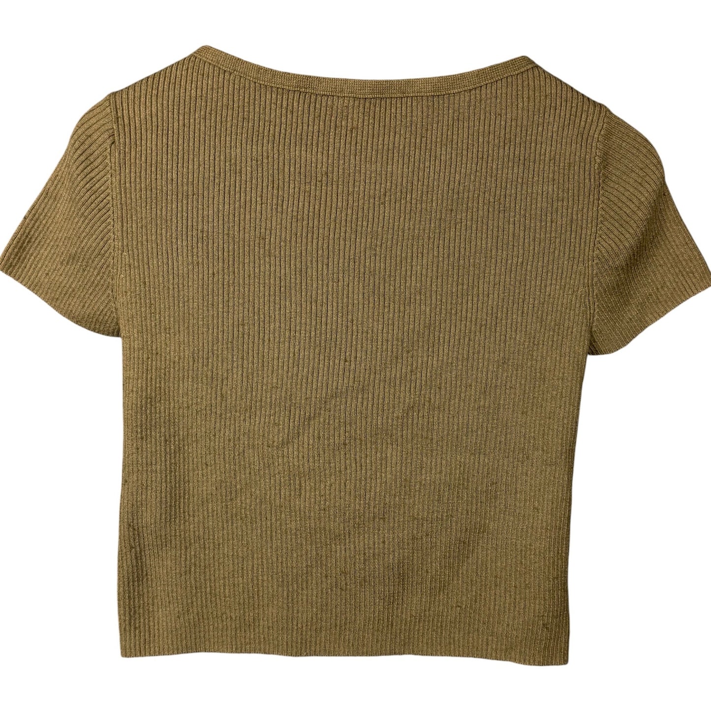 Alexander Wang T Women's S Corset Front Ribbed Cropped Sweater Top Cashmere