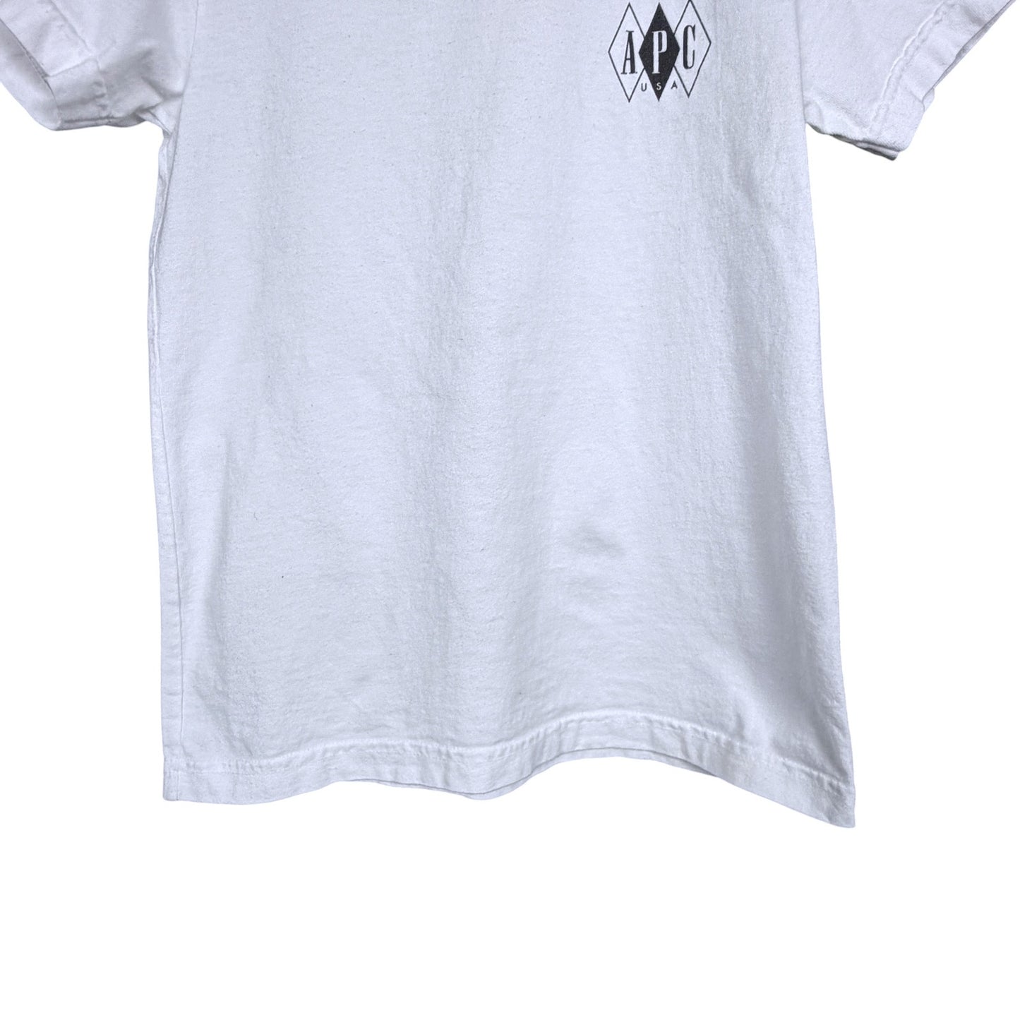 A.P.C. APC Abram Women's XS White 100% Cotton Logo T-Shirt Streetwear EUC