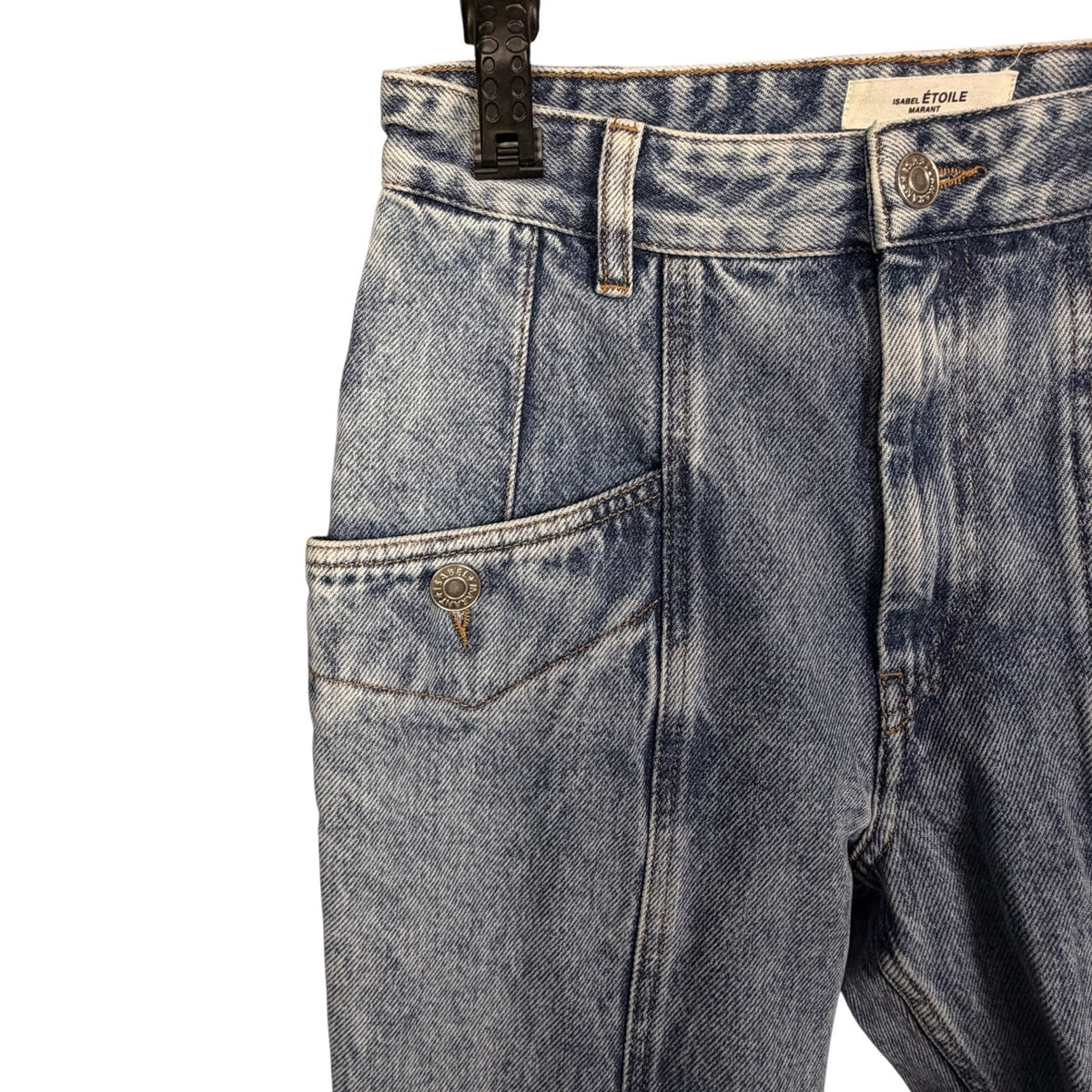 Isabel Marant Etoile Straight Leg High Rise Jeans US 2/4 Light Utility Pockets