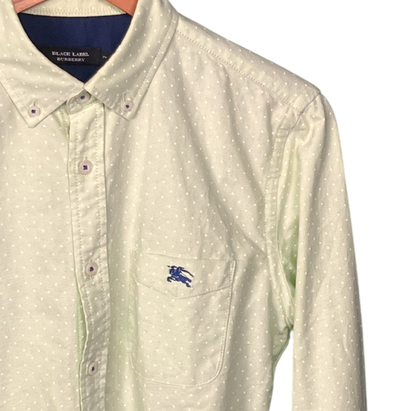 Burberry Black Label Men's XS Light Green Button Up Long Sleeve Shirt EU 2 Japan