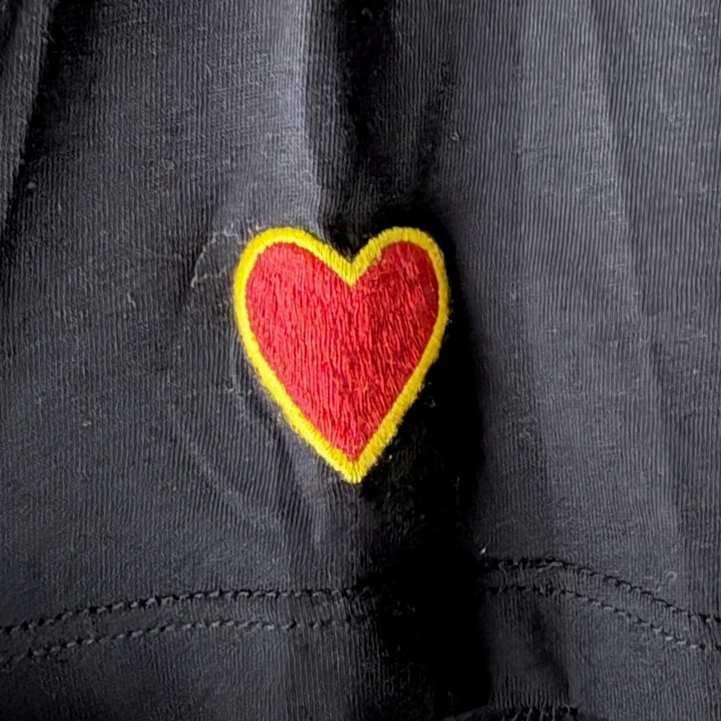 Sandro Embroidered Play With Your Heart Women's Medium Short Sleeve Black Tee