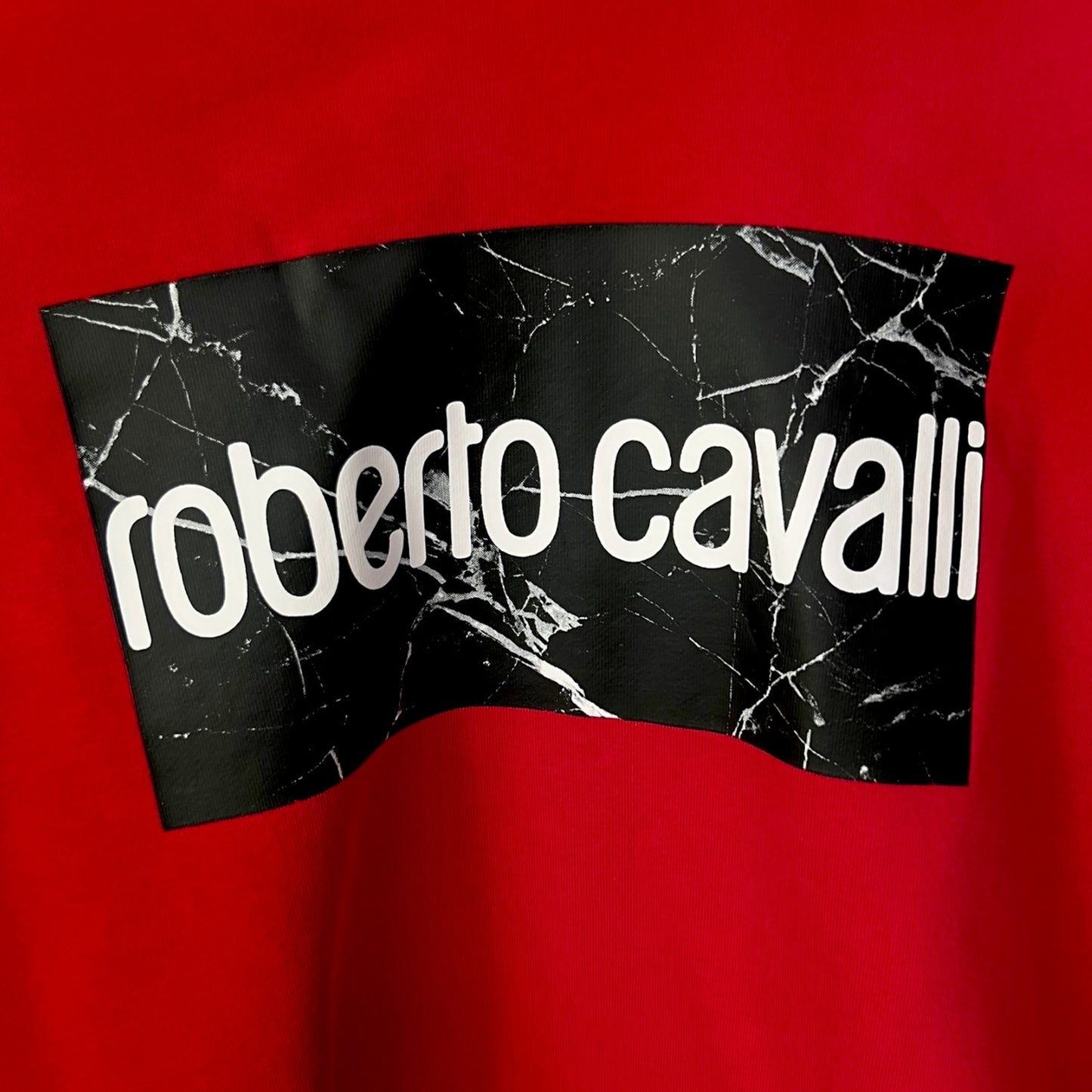 Roberto Cavalli Signature Logo Men's Small Red Hoodie Casual Luxury Sportswear