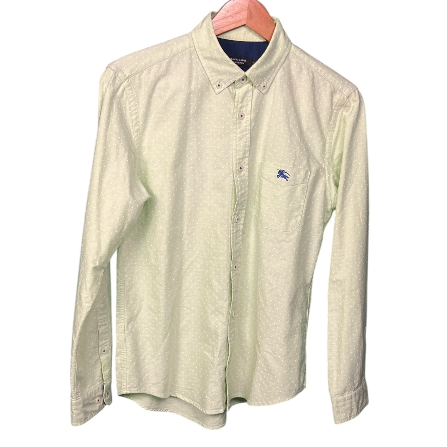 Burberry Black Label Men's XS Light Green Button Up Long Sleeve Shirt EU 2 Japan