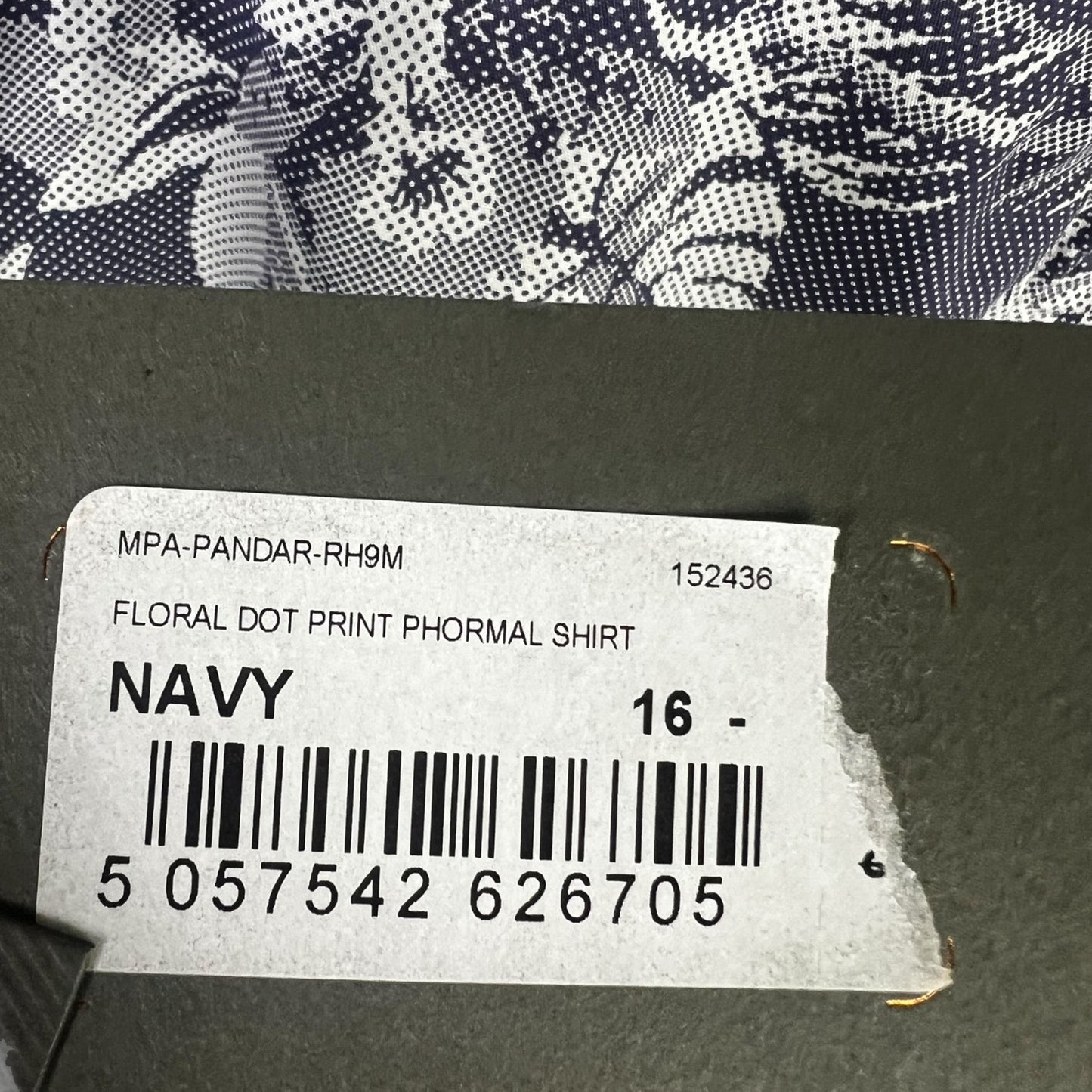 NWT Men's Ted Baker Floral Dot Print Shirt - Navy - Size 16 - $175 Retail