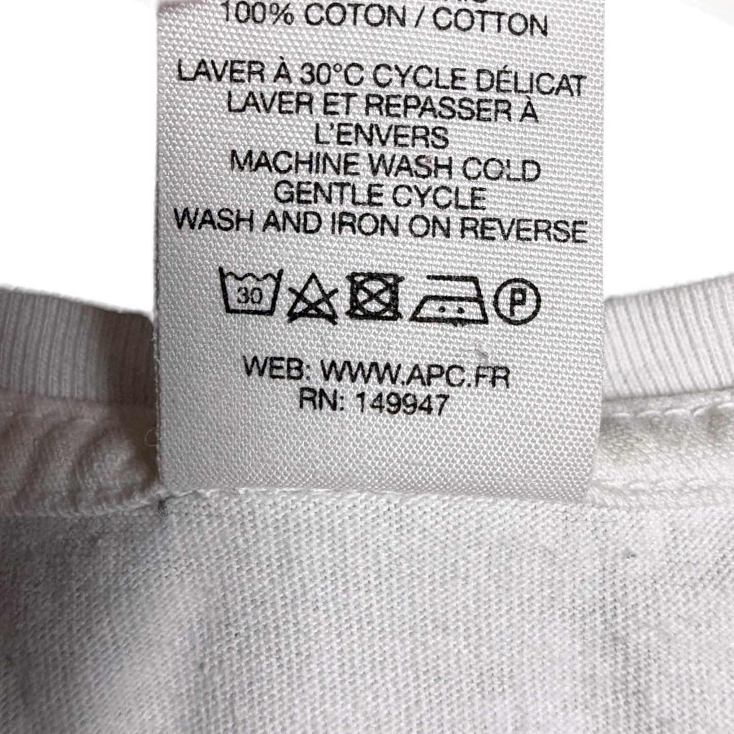 A.P.C. APC Abram Women's XS White 100% Cotton Logo T-Shirt Streetwear EUC