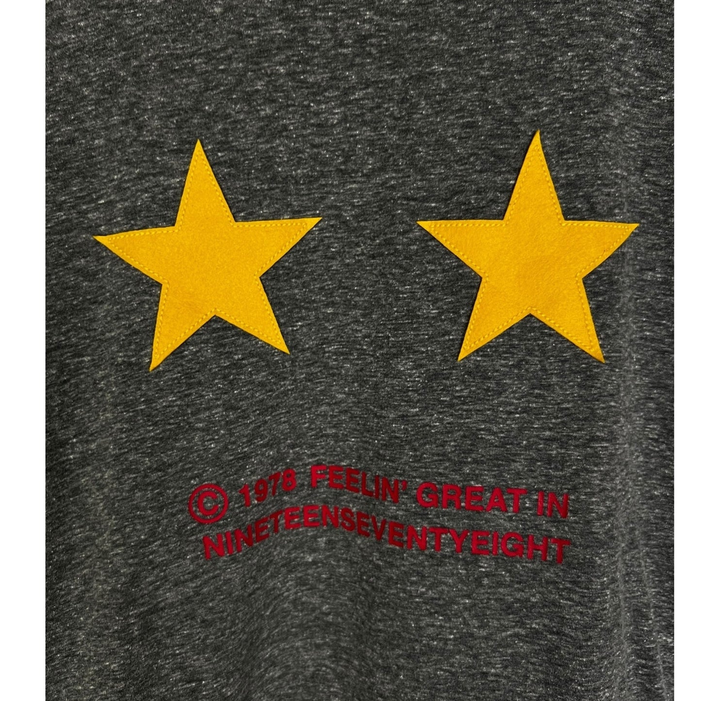 Diesel Star Patch Feelin' Great in 1978 Gray & Yellow Men's Small T-Shirt Casual